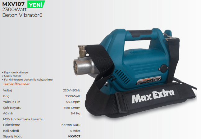 MAX EXTRA BETON VİBRATÖRÜ 2300W MXV107