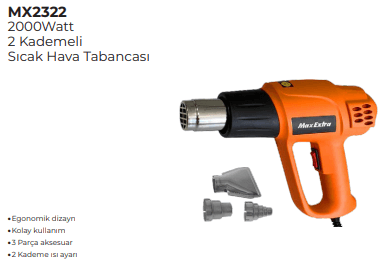 MAX EXTRA SICAK HAVA TABANCASI 2000W MX2322
