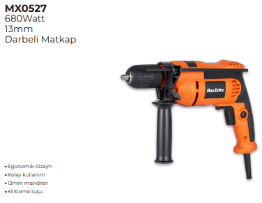 MAX EXTRA DARBELİ MATKAP 13MM 680W MX0527