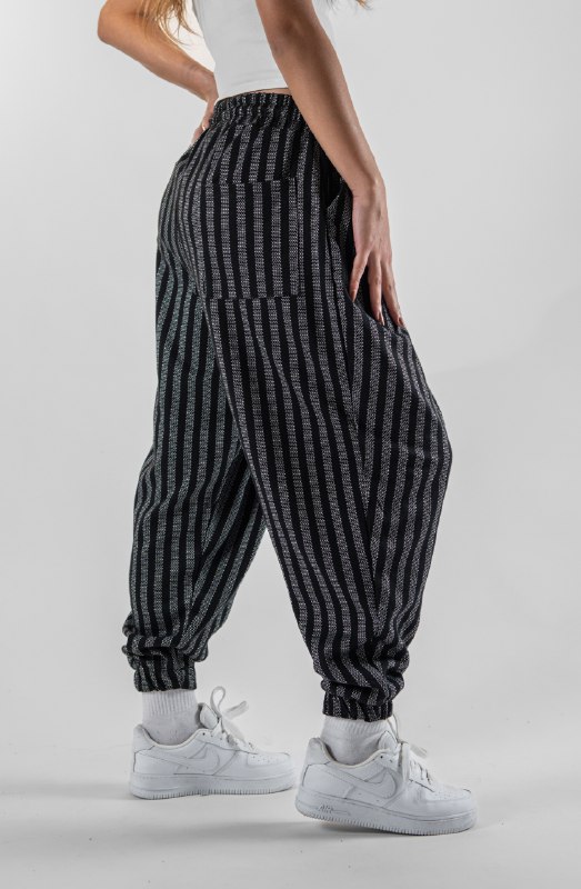 Kadın Vertical Stripe  Ws Pileli Eşofman Altı