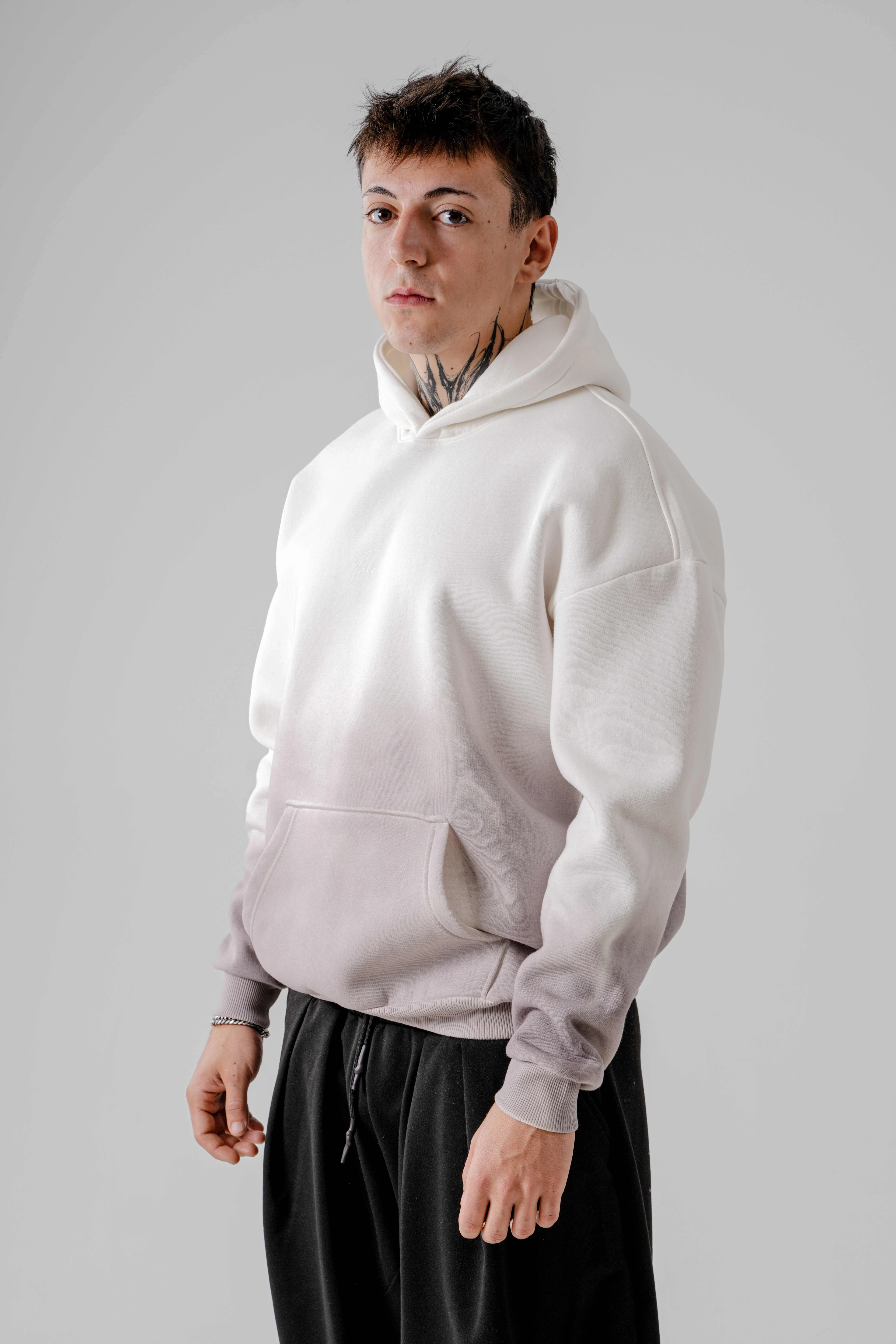 Erkek Take Baskılı Oversize Hoodie