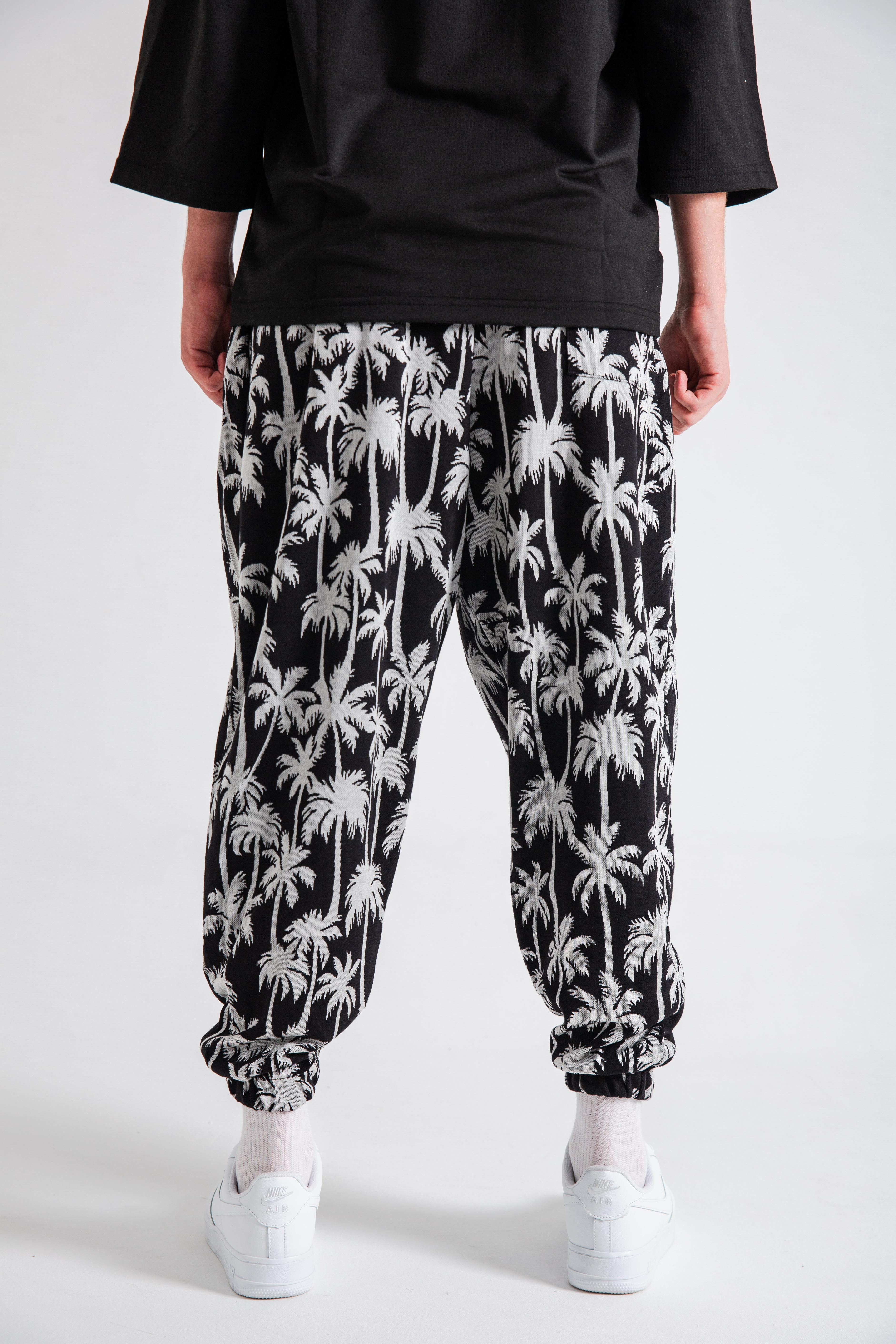 Erkek Full Black Palm Pileli Eşofman Altı