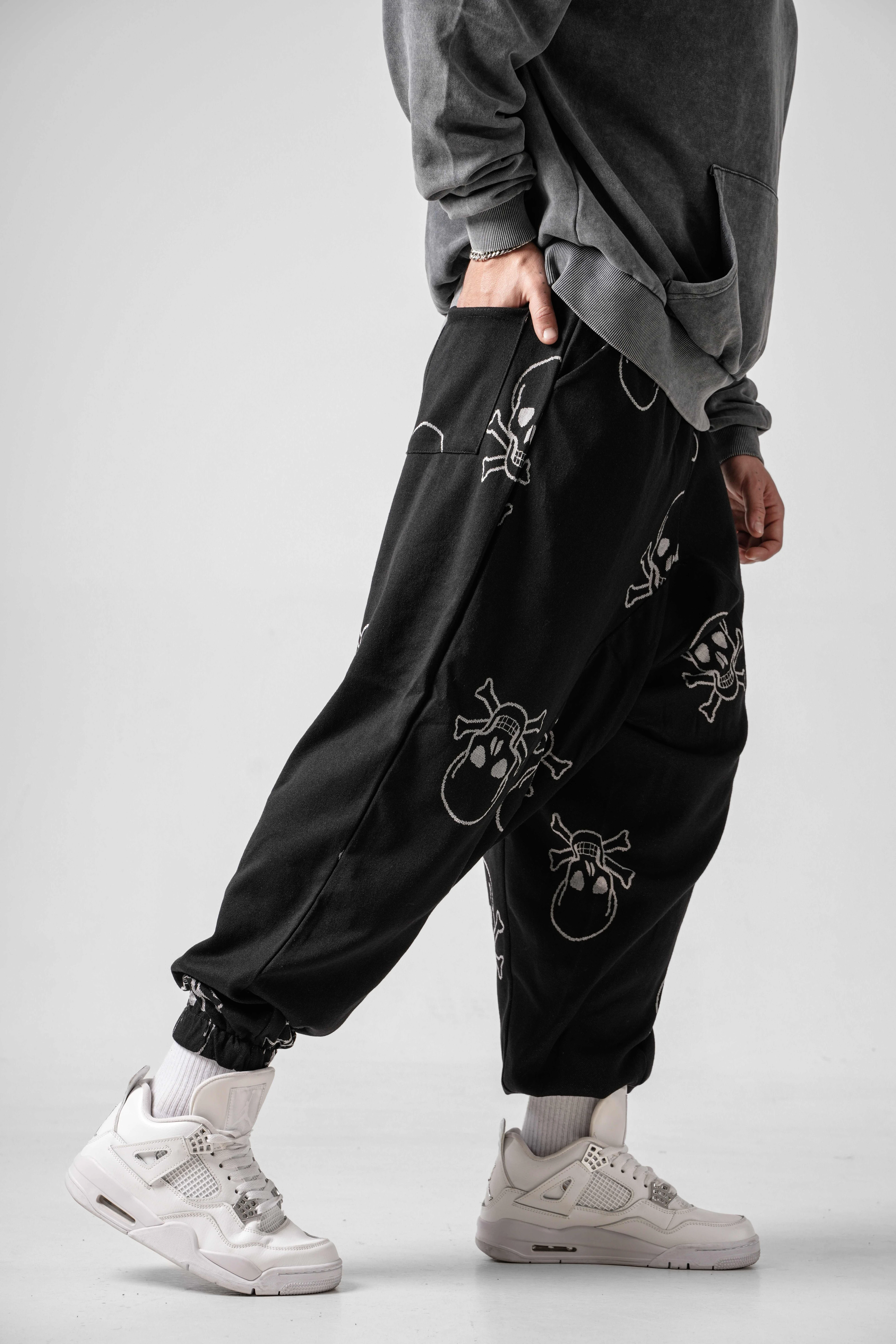 Erkek Death Head Pileli Yarım Şalvar