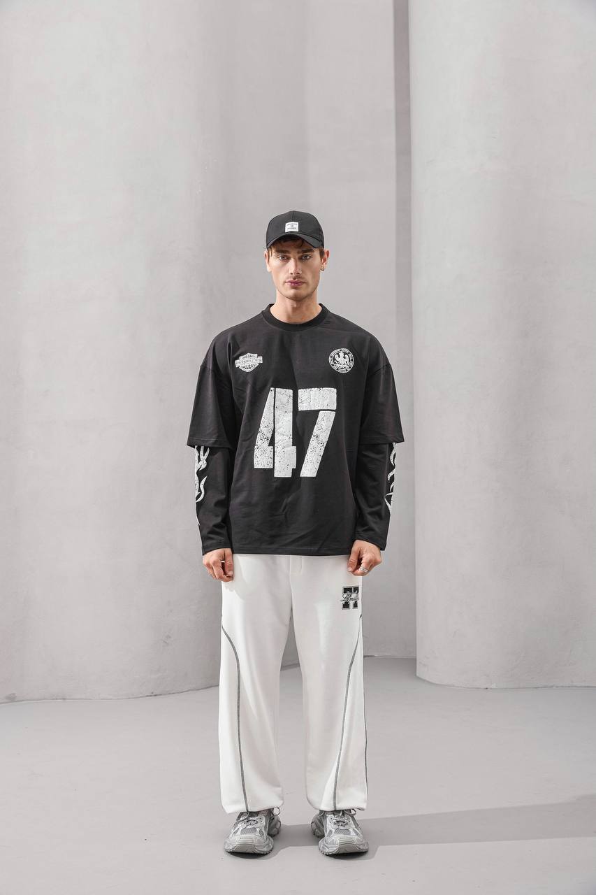 Erkek 2M 47 Baskılı Sweatshırt