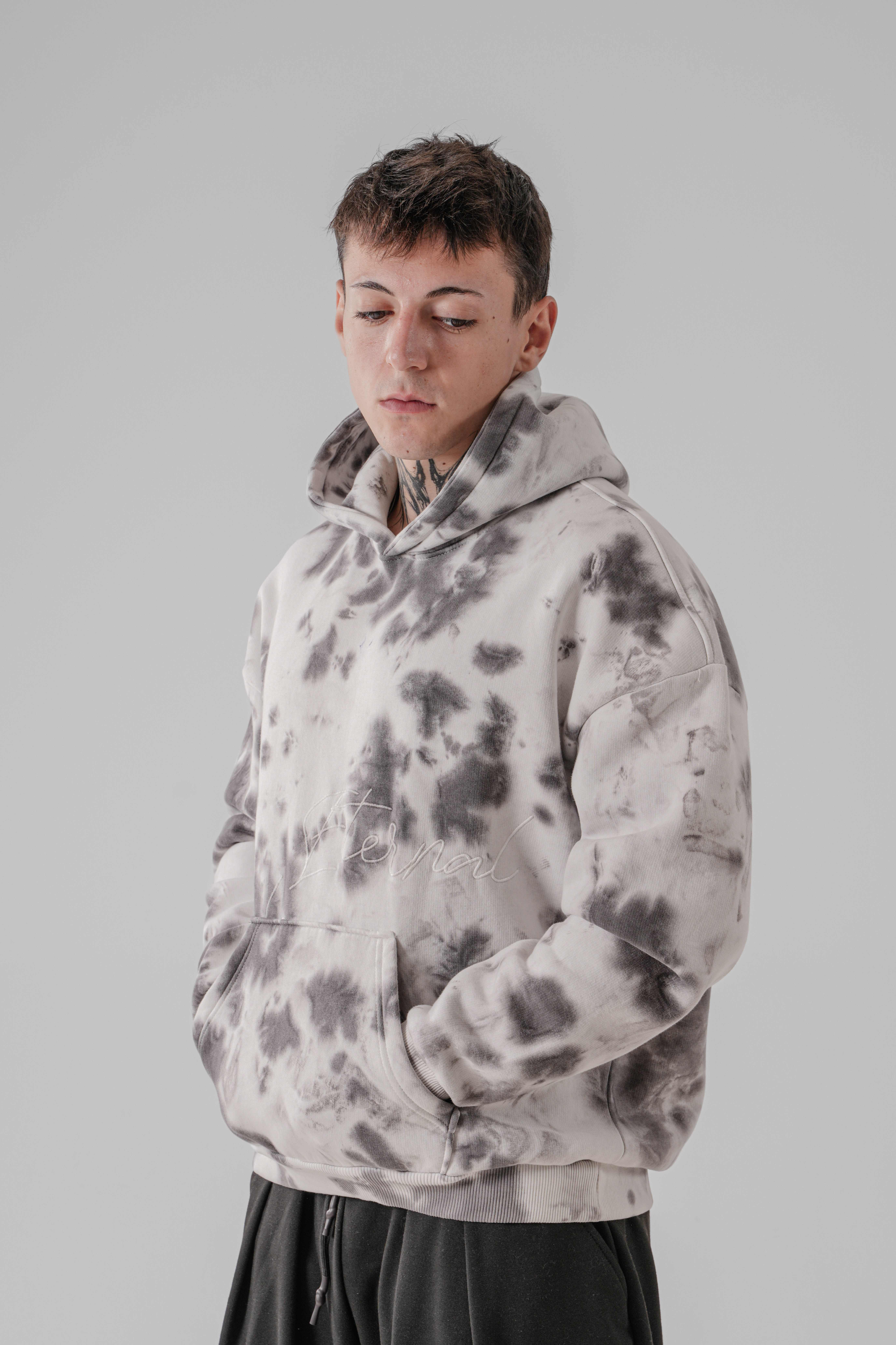 Erkek Drop Brush Hoodie