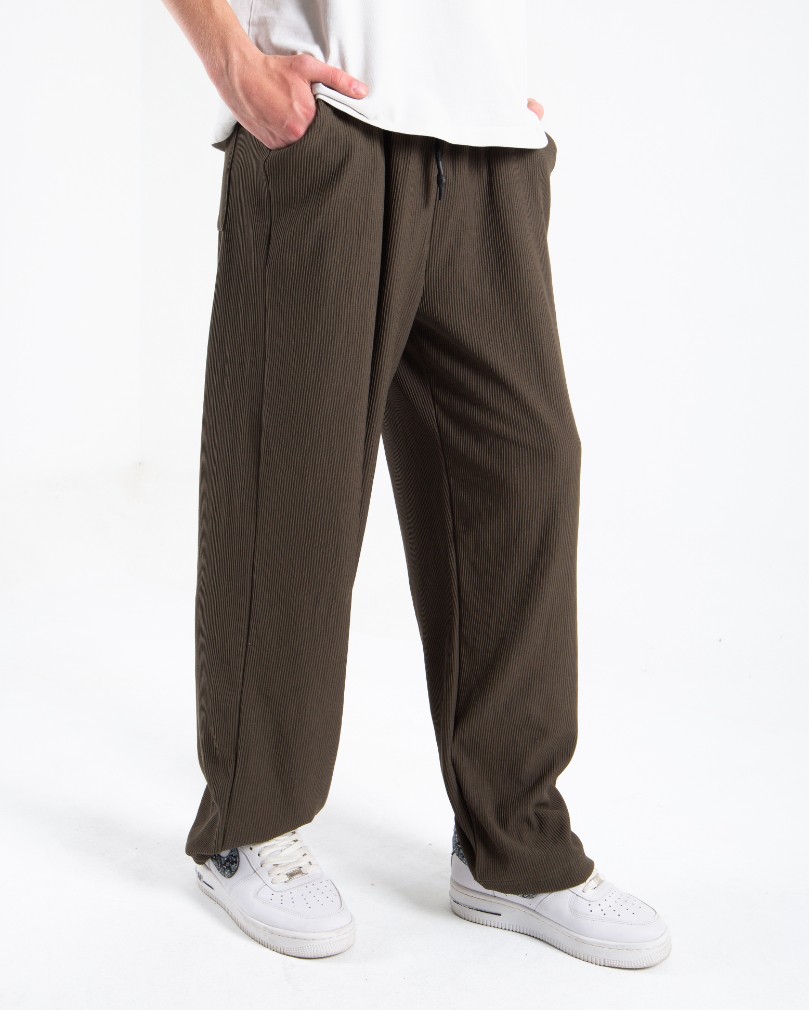 Erkek Haki Fitilli Baggy Pantolon