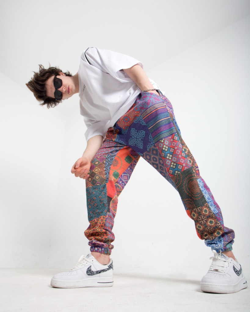 Erkek Colorful Bohem Oversize Eşofman Altı