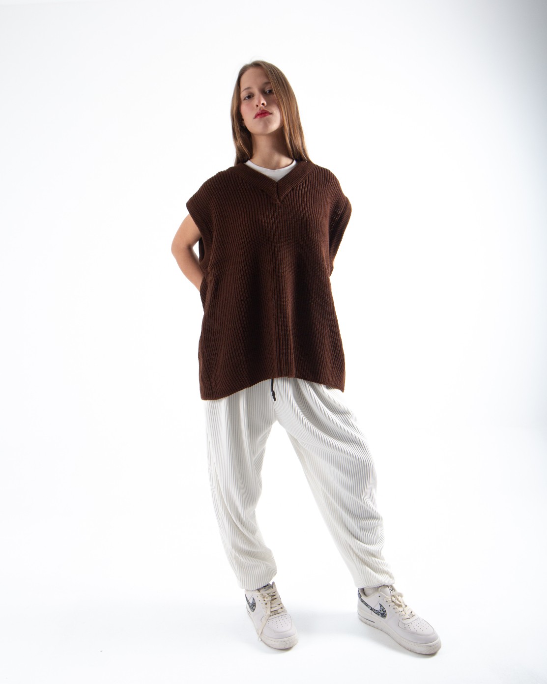 Kadın Kahverengi Oversize Süveter