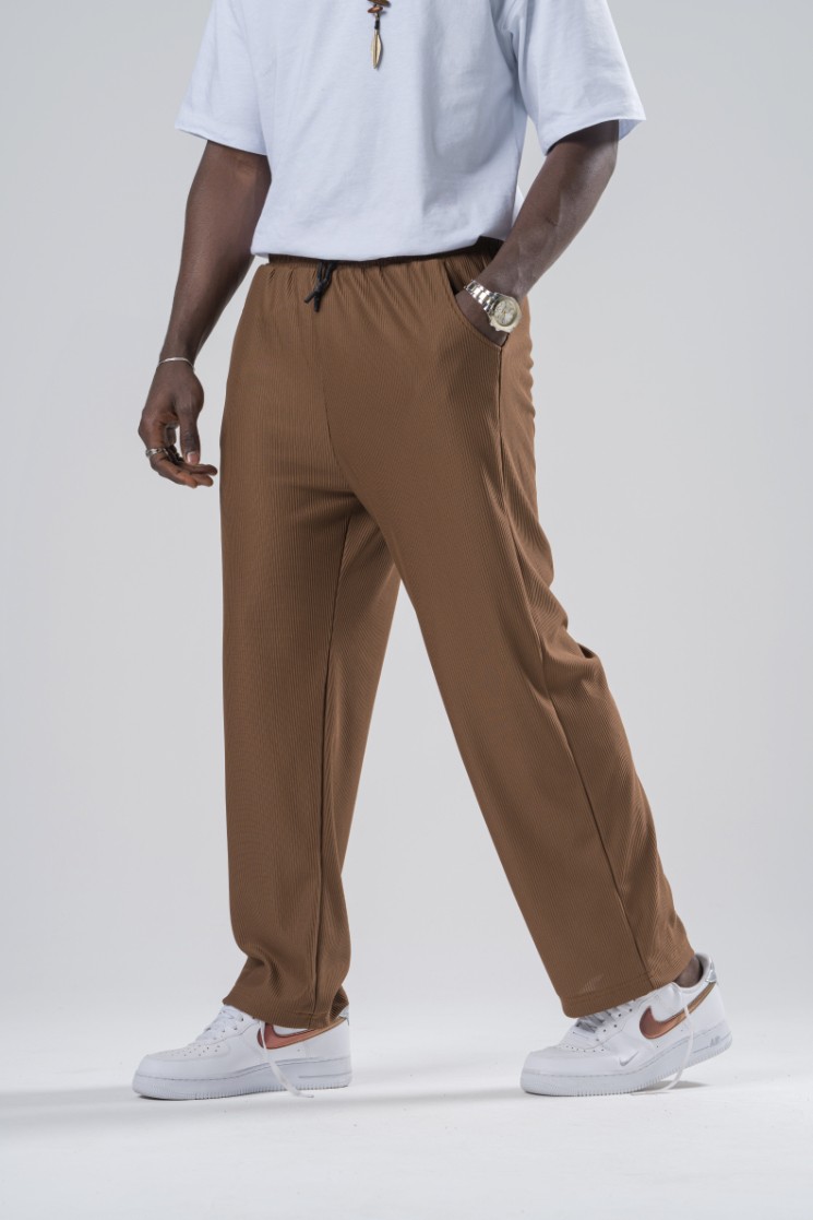 Erkek Camel Fitilli Baggy Pantolon