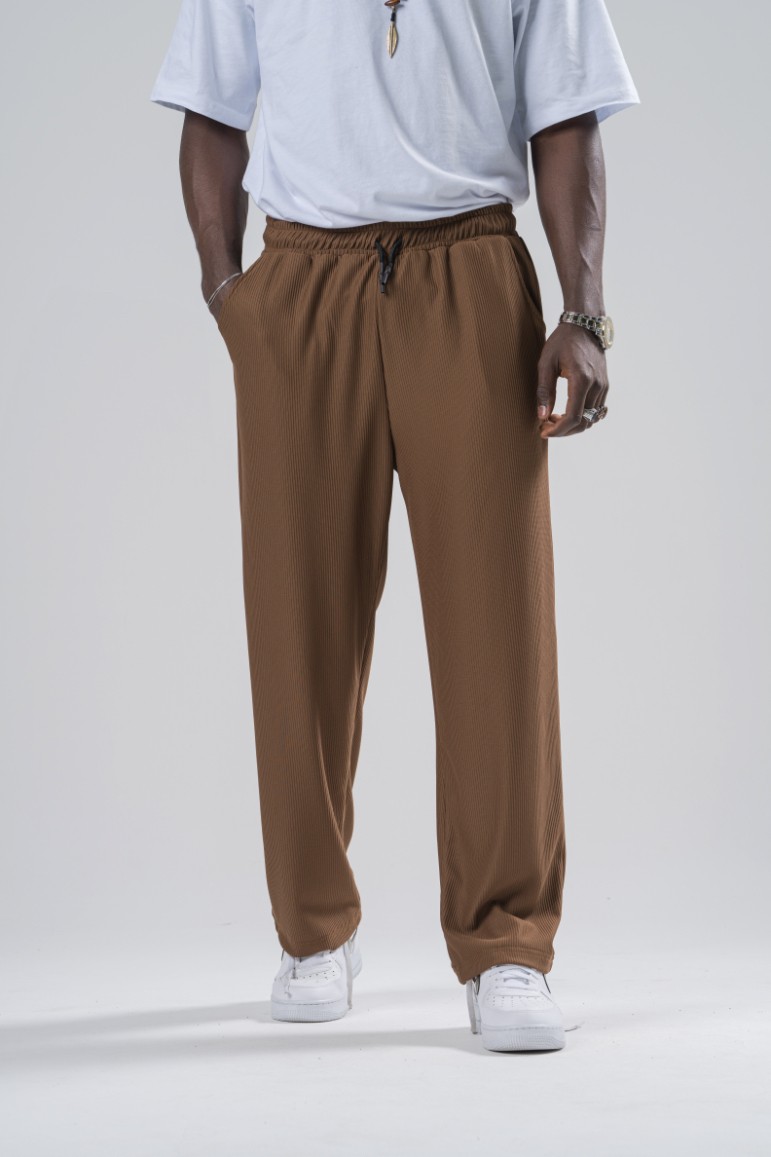 Erkek Camel Fitilli Baggy Pantolon