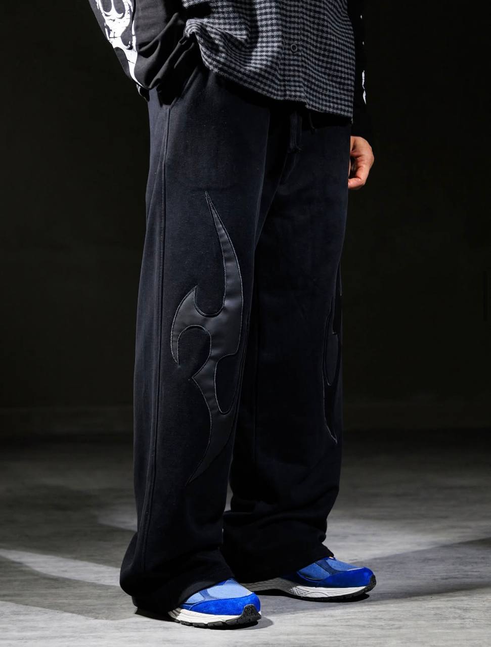 Erkek Siyah Dagger Baggy Pantolon