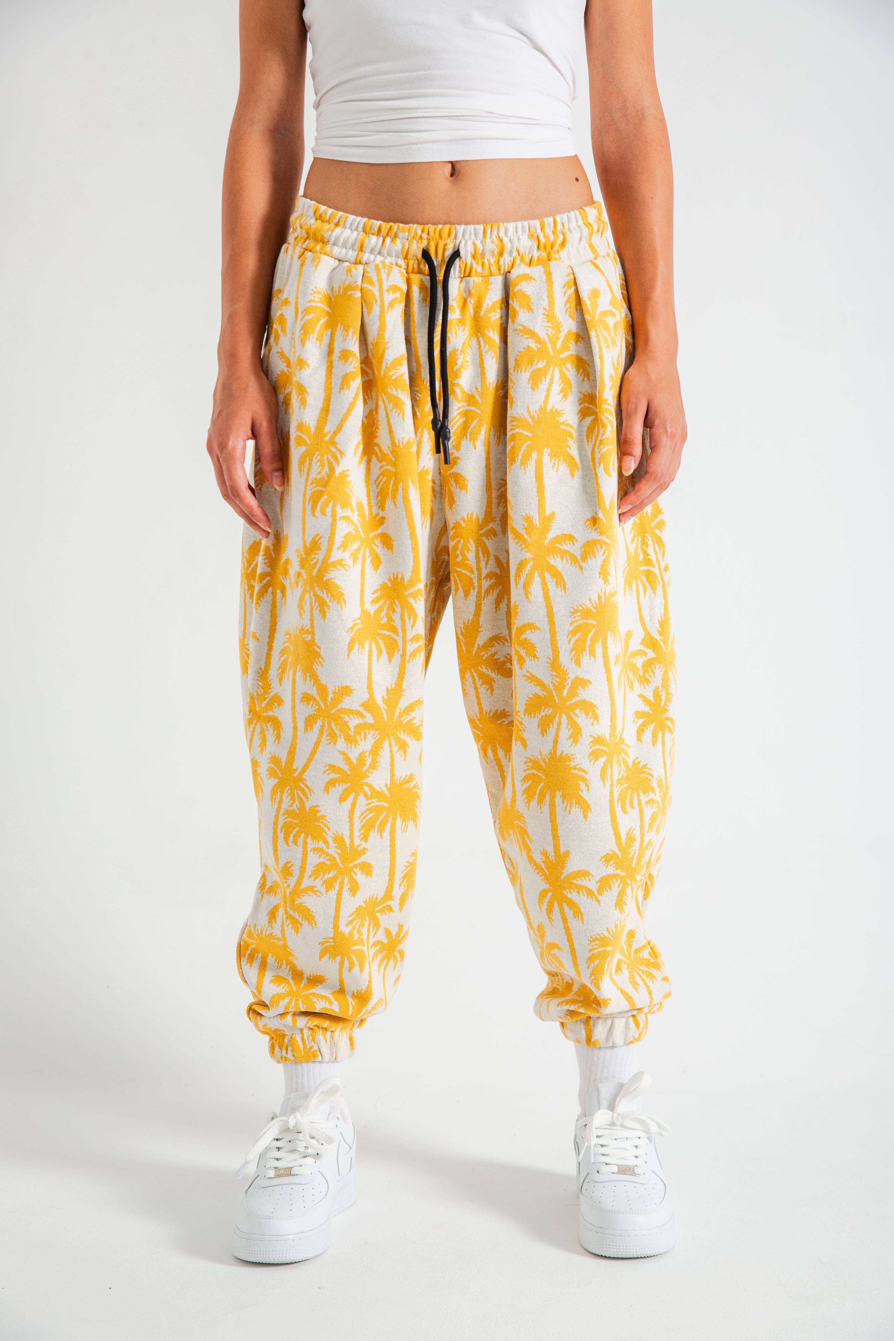 Kadın Yellow Palm Pileli Eşofman Altı