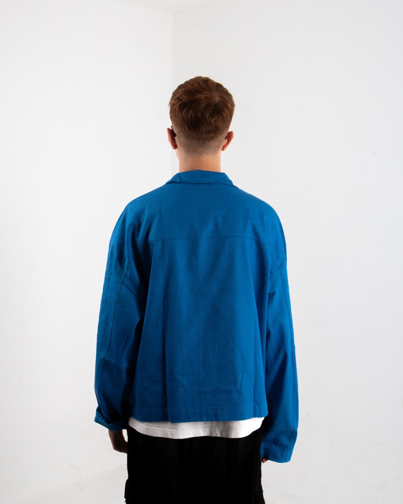 Erkek Saks Blue Oversize Ceket