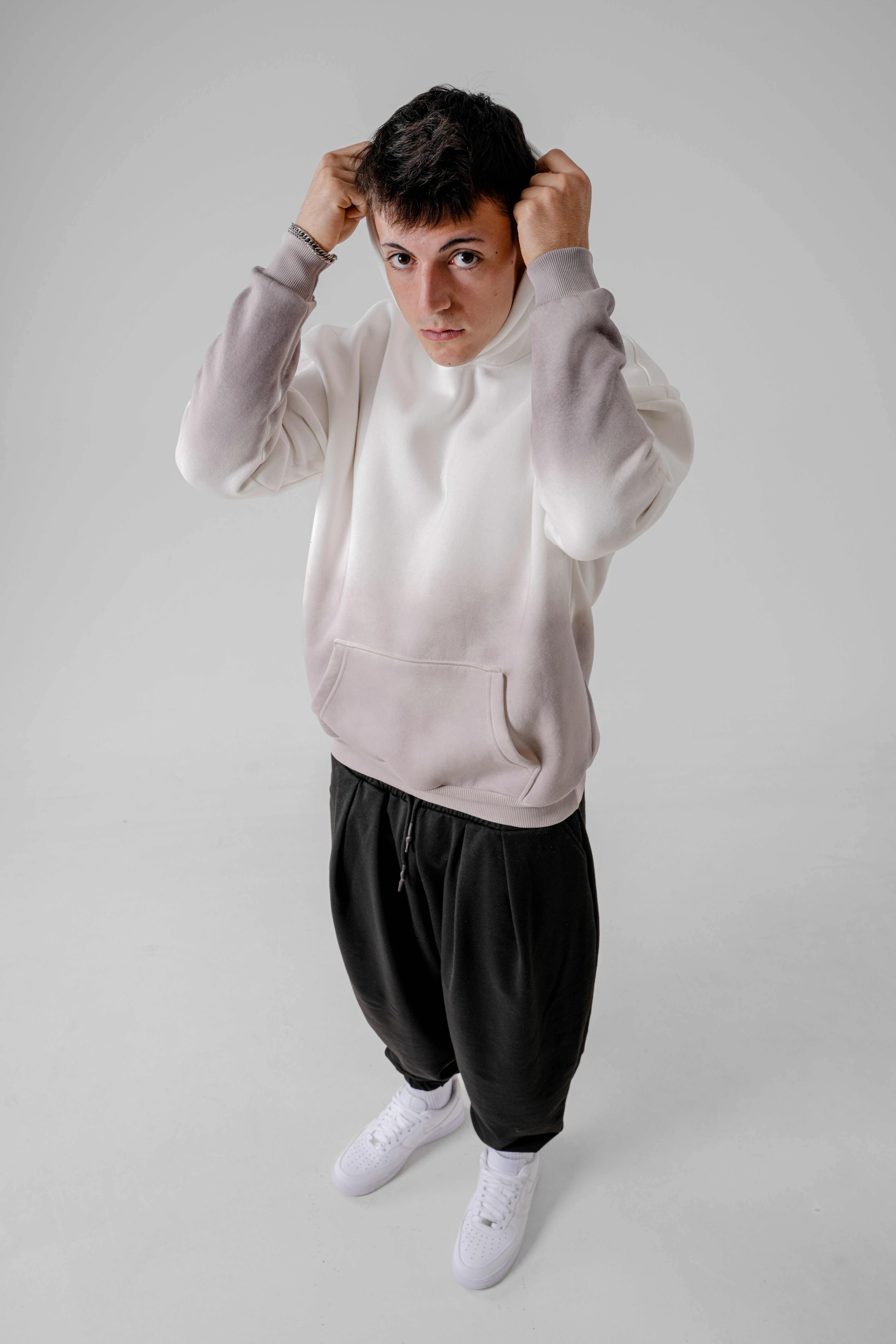 Erkek Drop Brush Hoodie