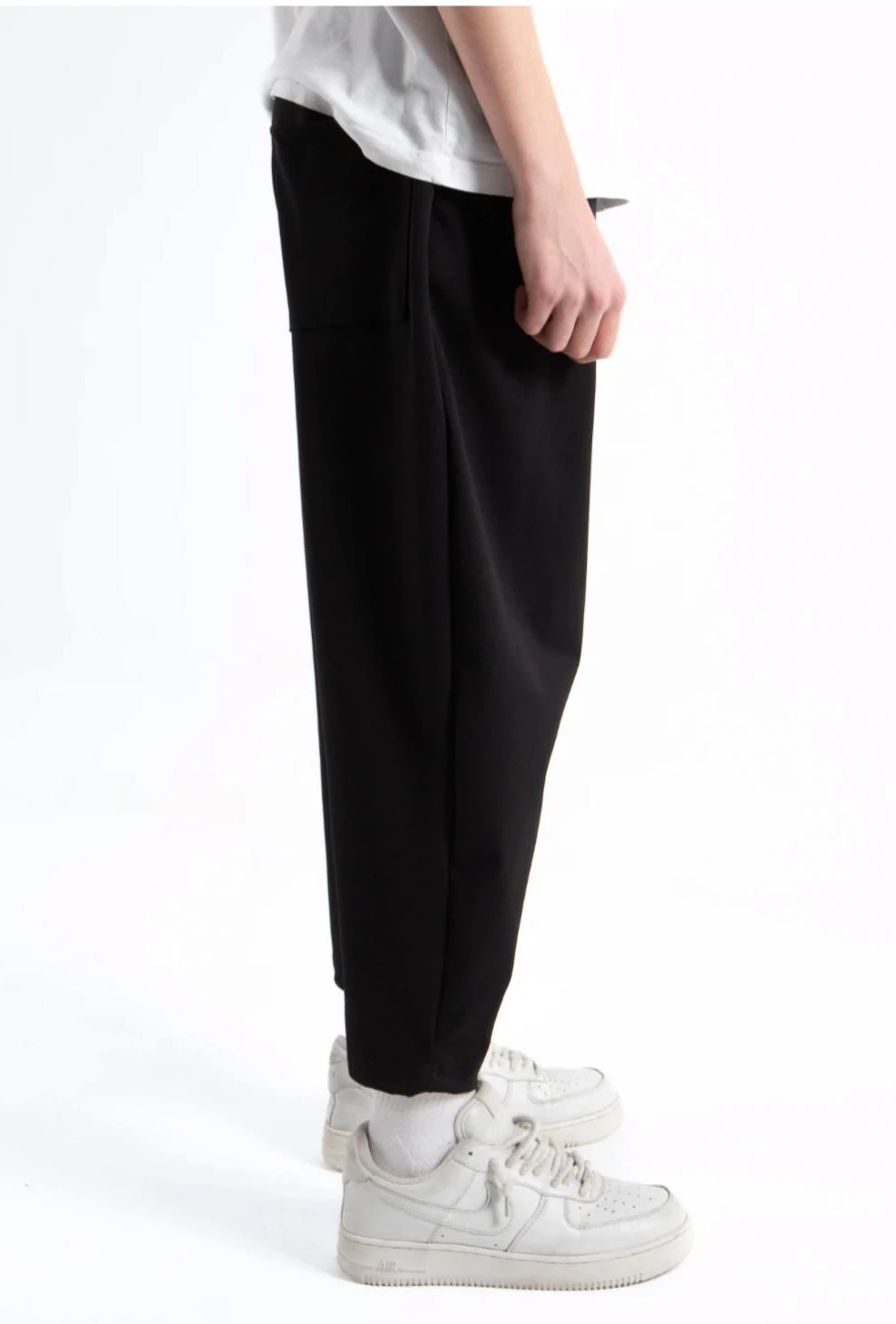 Erkek Siyah Pileli Düz Paça Eşofman (SD002)