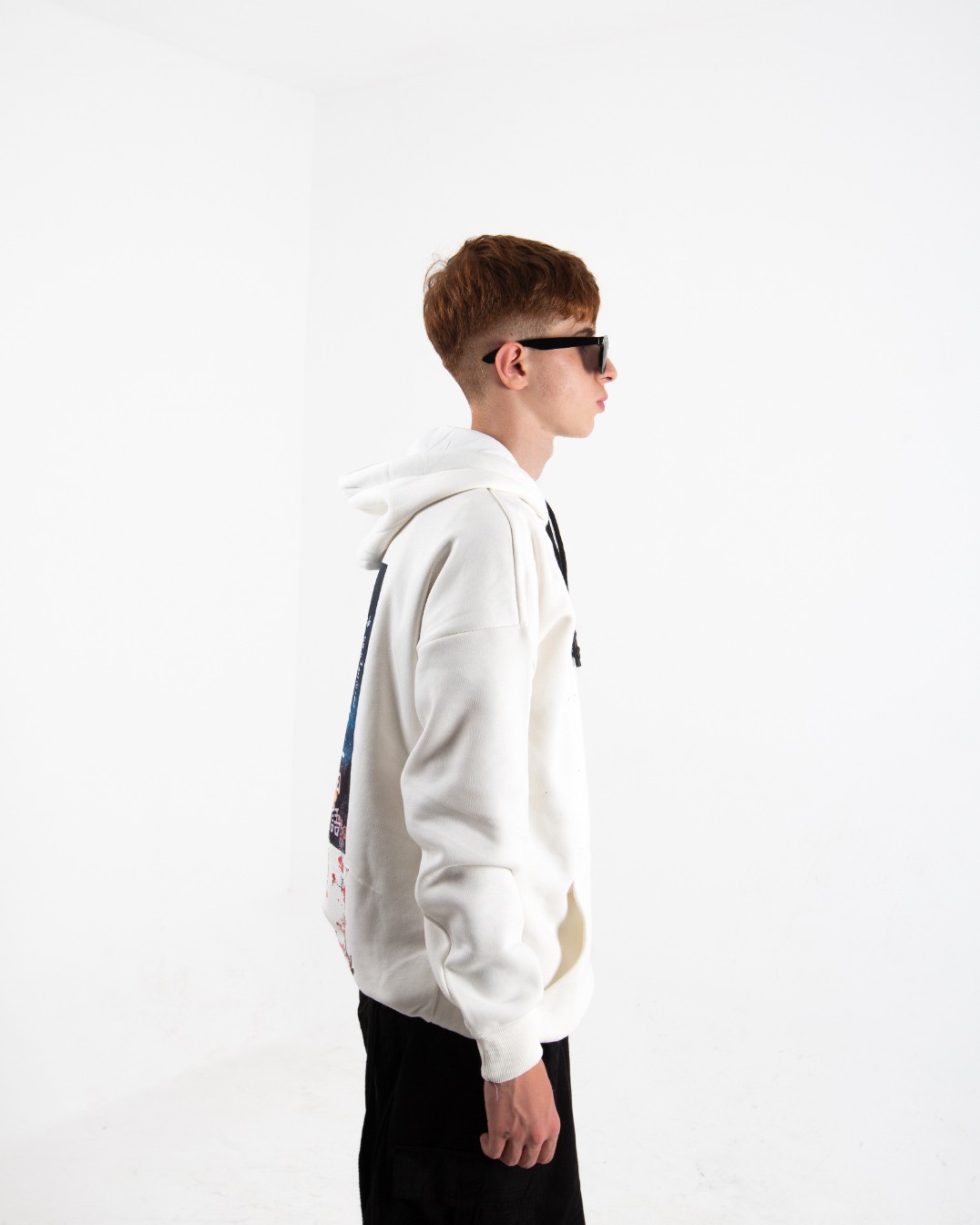 Erkek Ekru Samurai Oversize Sweatshirt