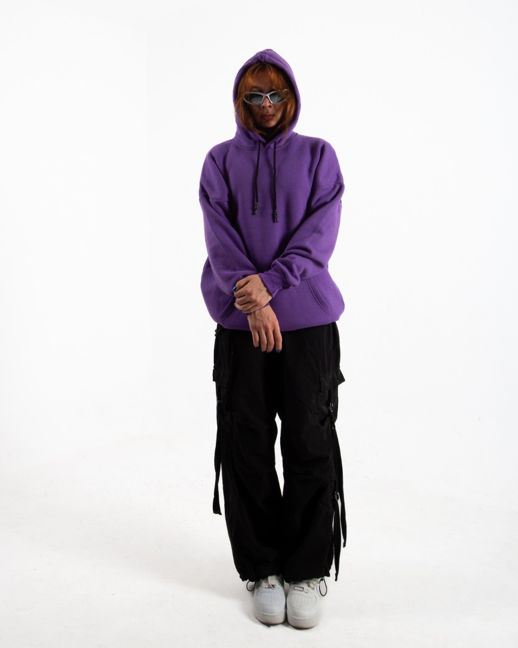 Kadın Mor Basic Oversize Sweatshirt