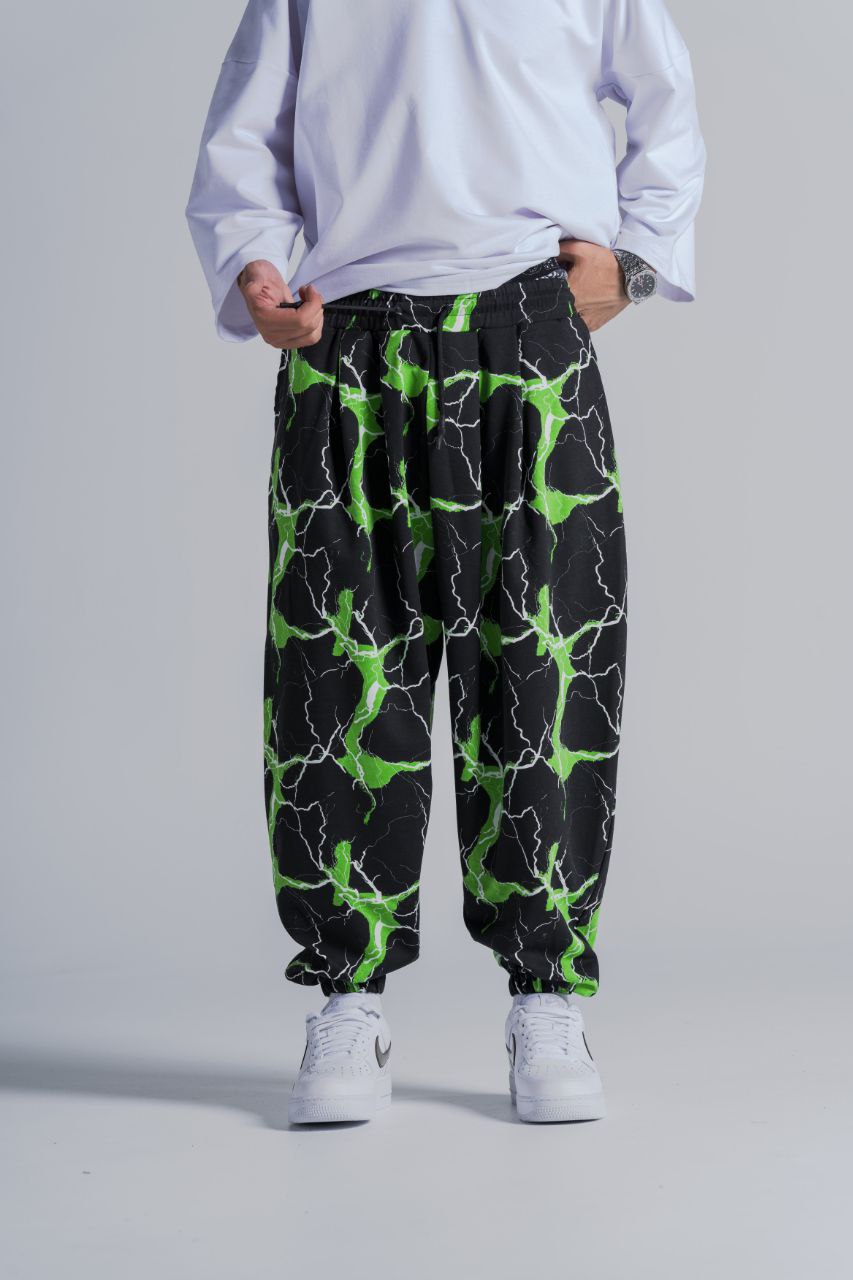 Erkek Green Lightning Pileli Şalvar 