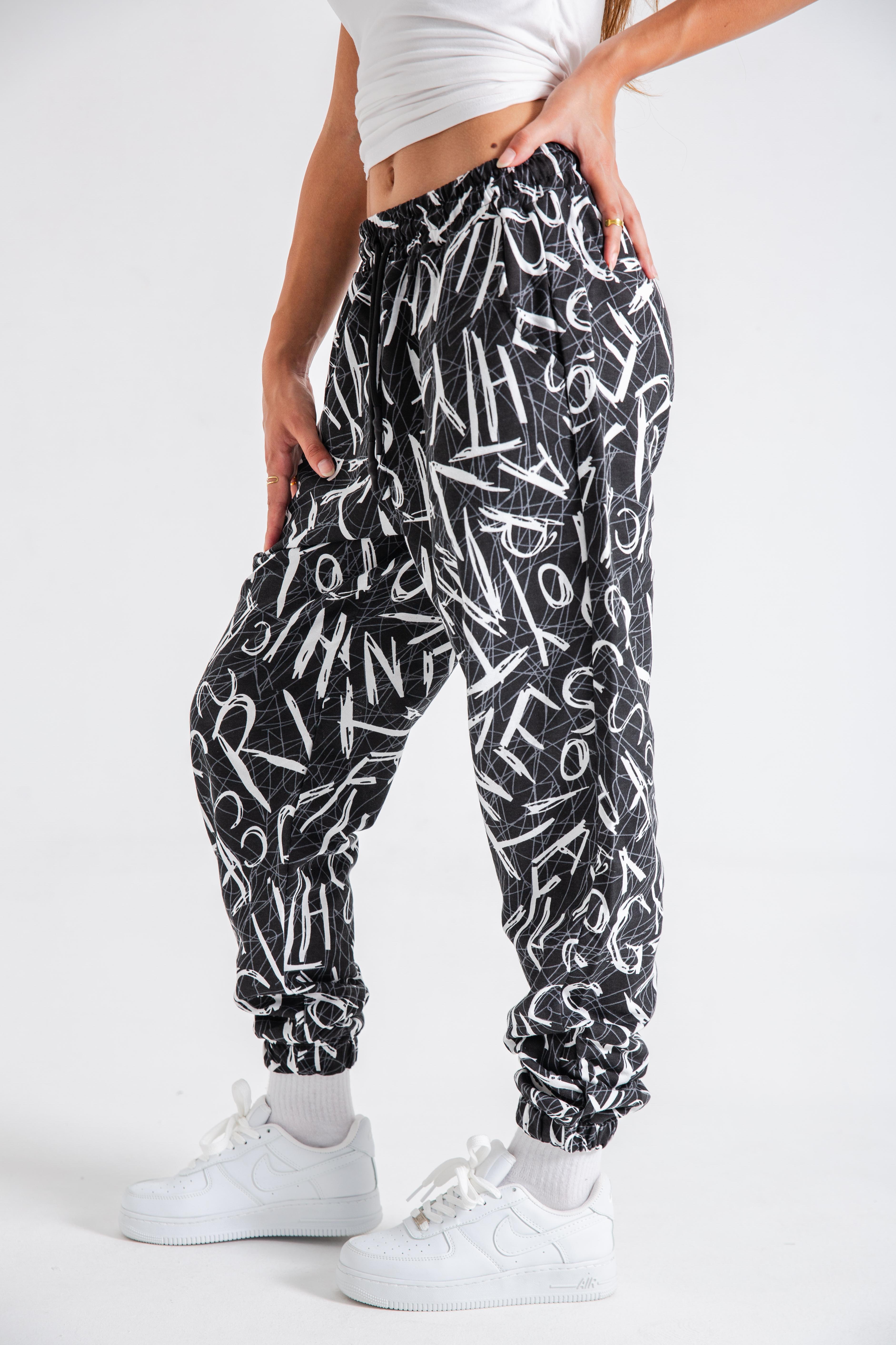 Kadın Alphabet Desenli Jogger Eşofman Altı