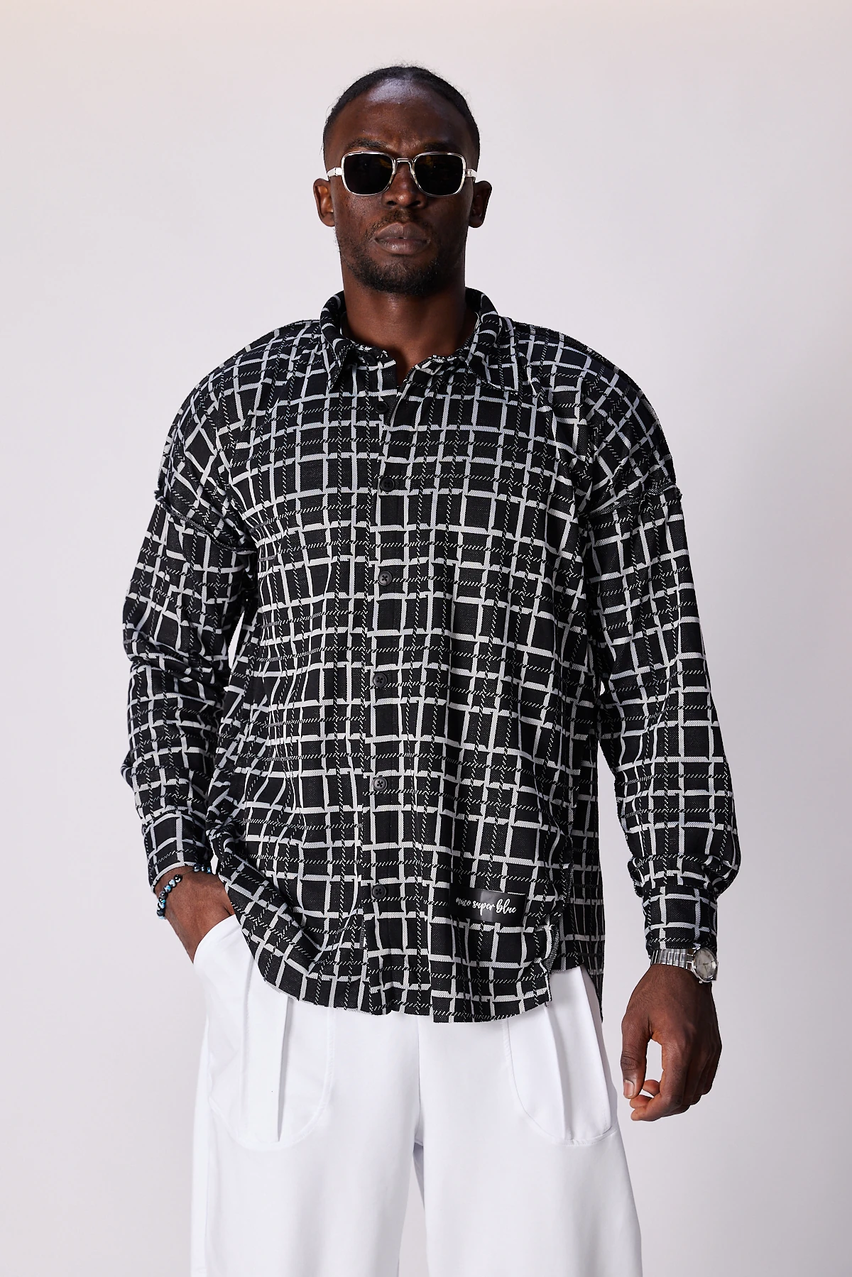 Erkek Mini Ekose Oversize Gömlek