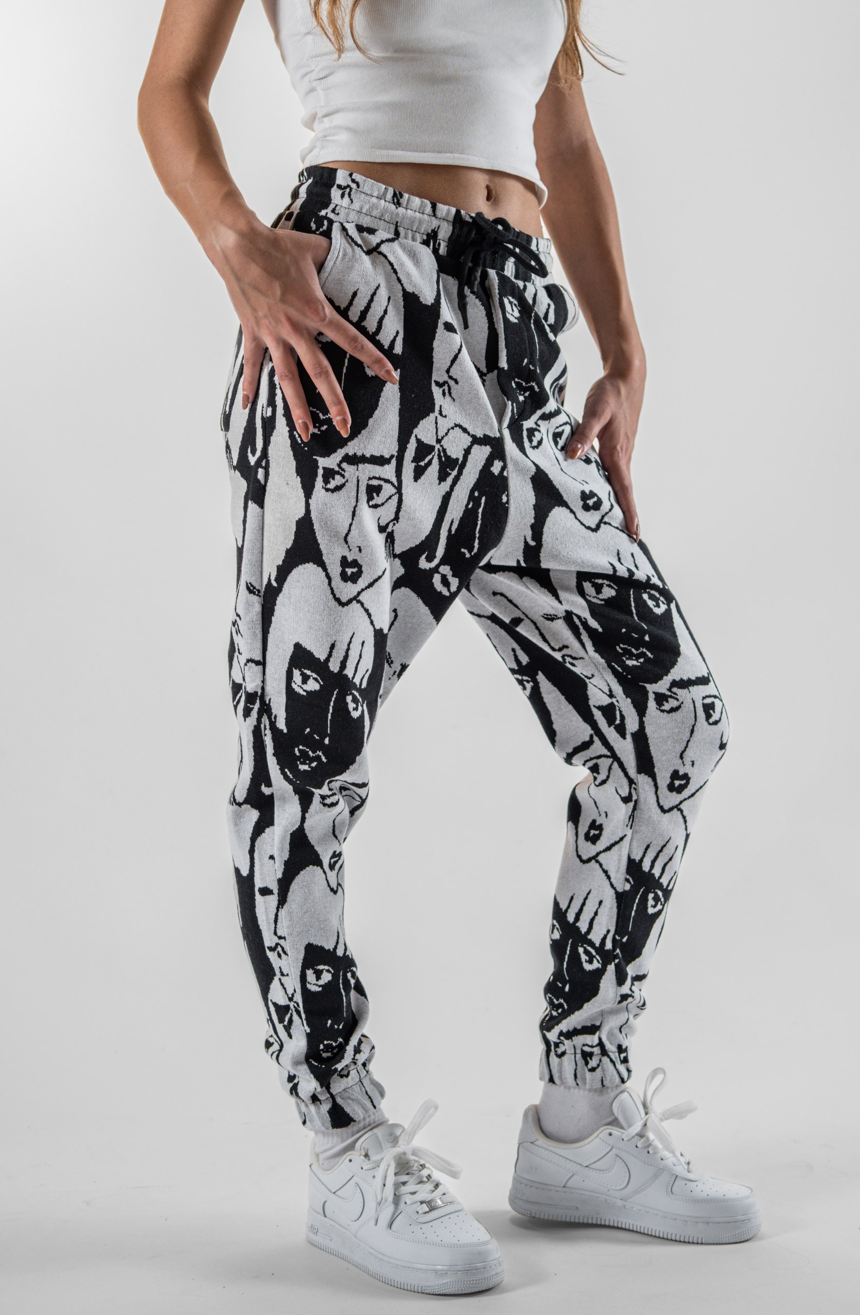 Kadın Face Pileli Jogger Pantolon 