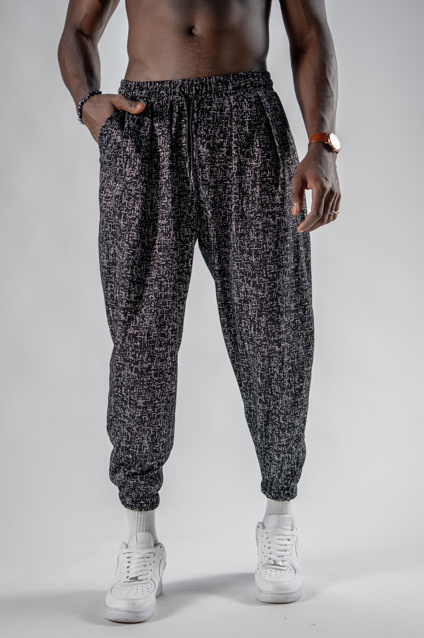 Erkek Snow Pattern Jogger Şalvar Pantolon