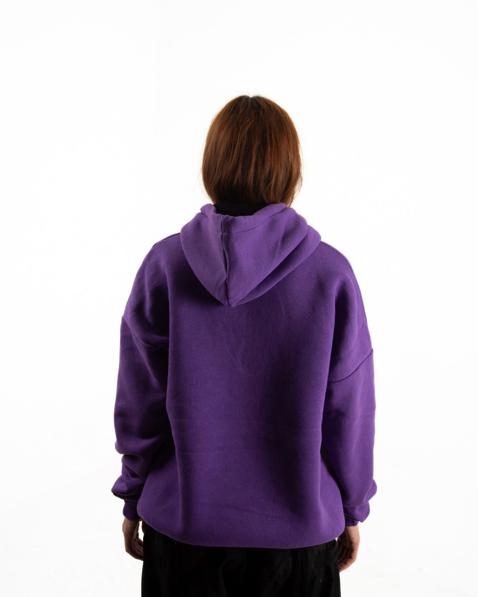 Kadın Mor Basic Oversize Sweatshirt