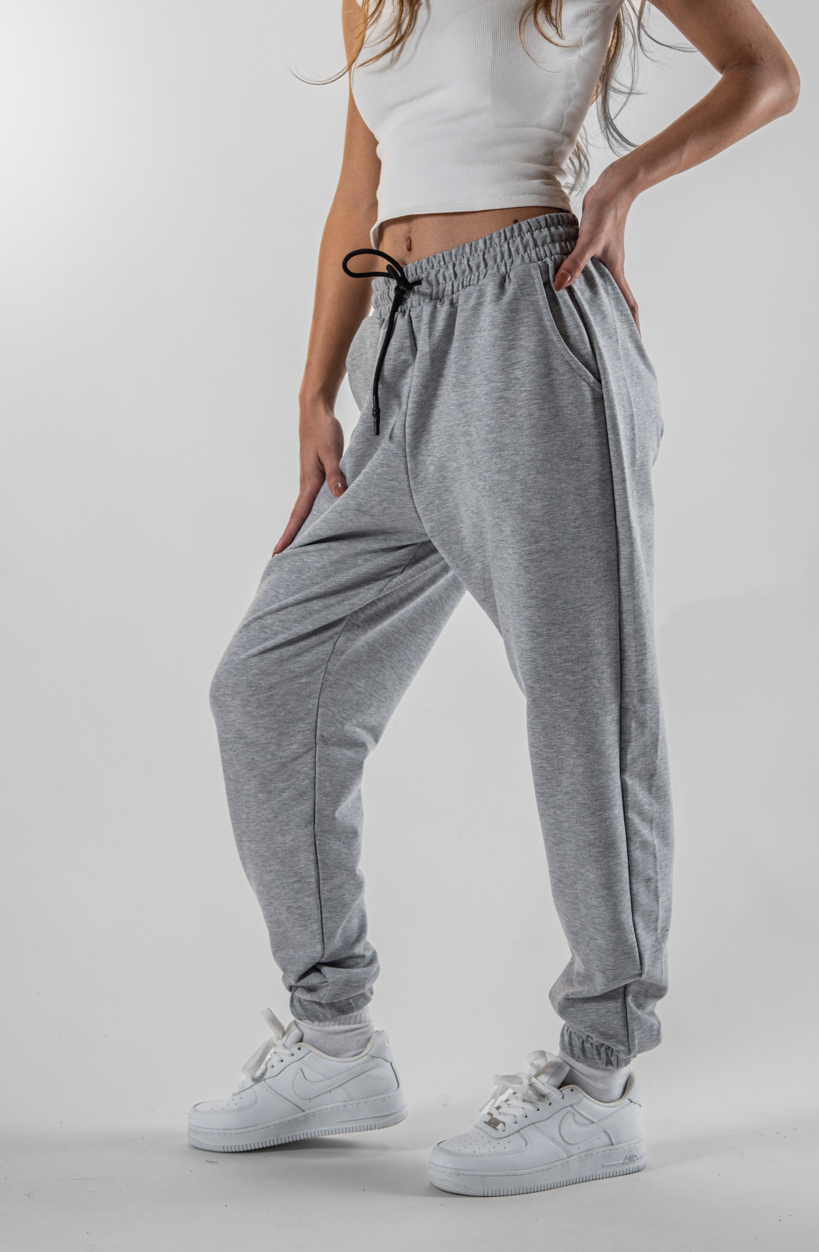 Kadın Gri Jogger Pantolon 