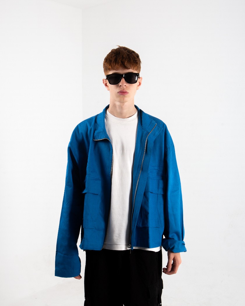Erkek Saks Blue Oversize Ceket