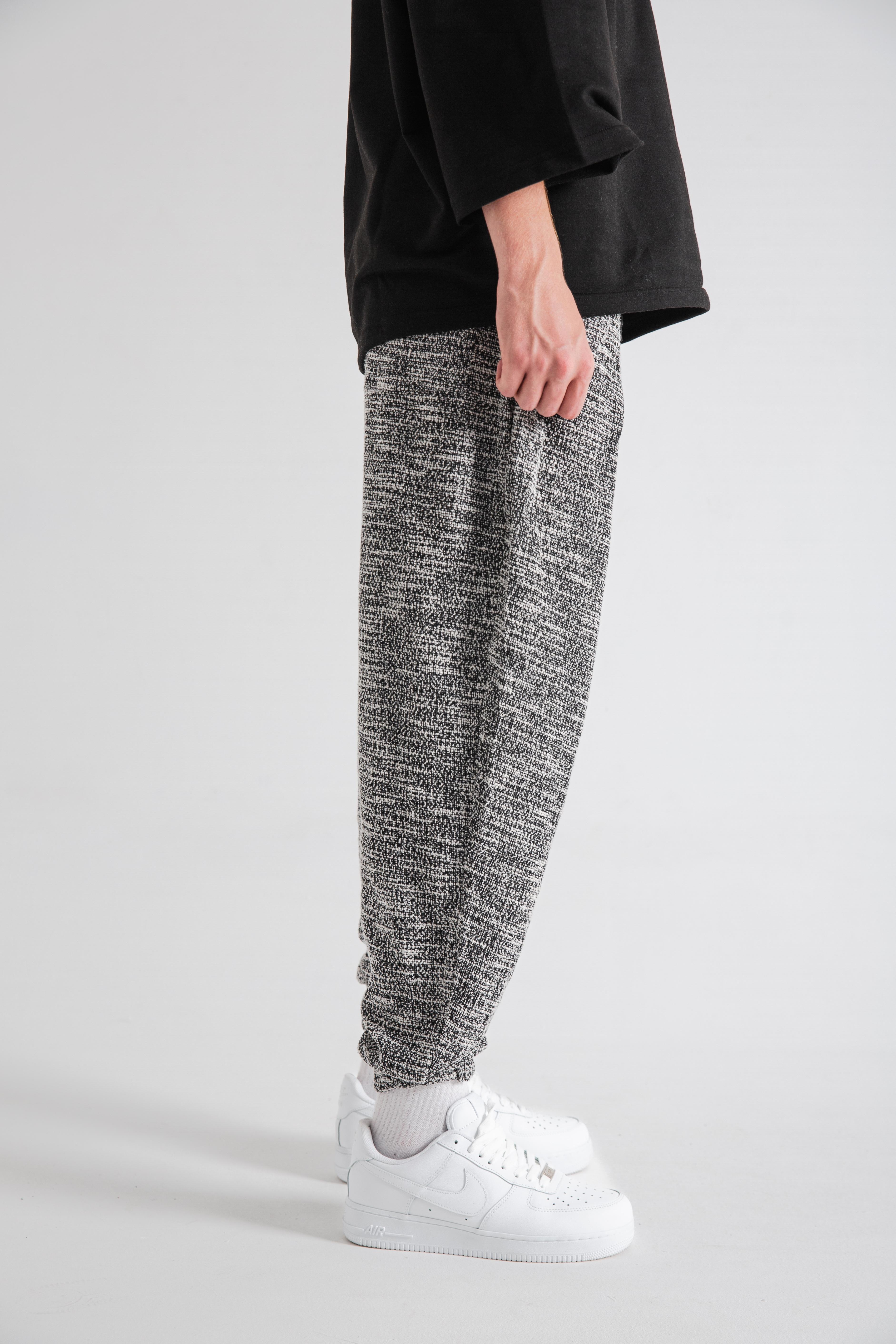 Erkek Dotted Pattern Pileli Eşofman Altı