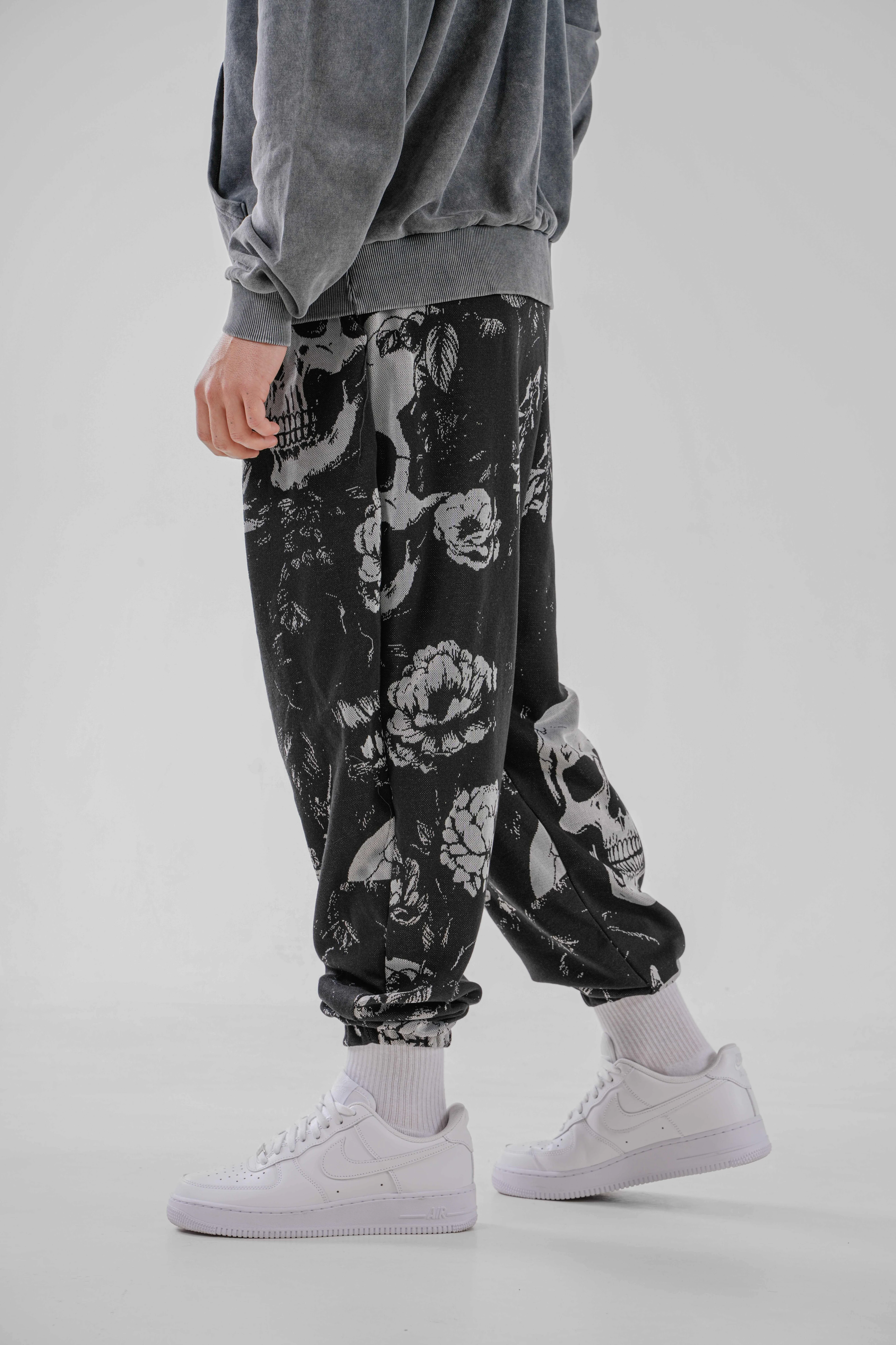 Erkek Big Skull Pileli Yarım Şalvar (SS26)