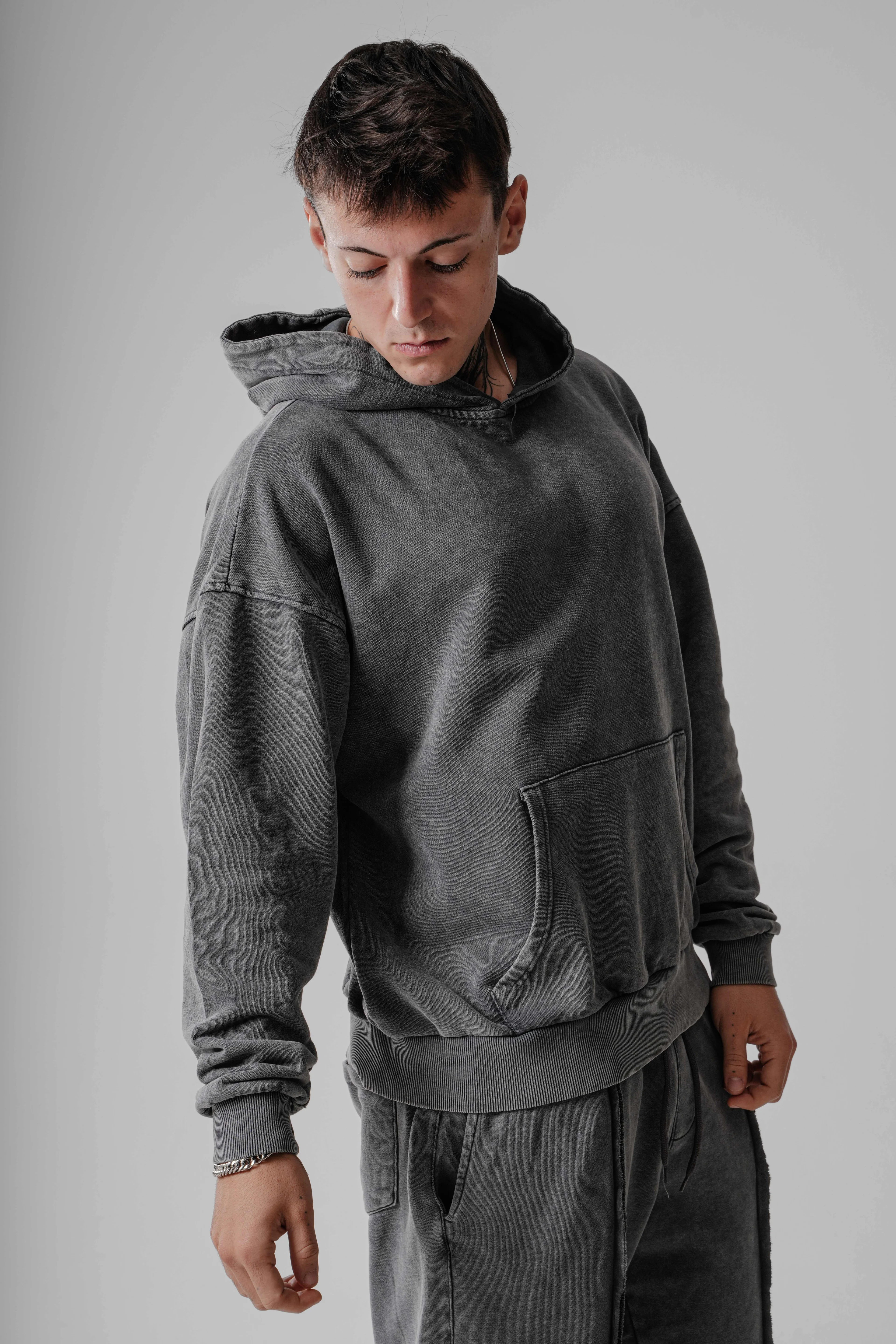 Erkek Gri Batik Sweatshırt