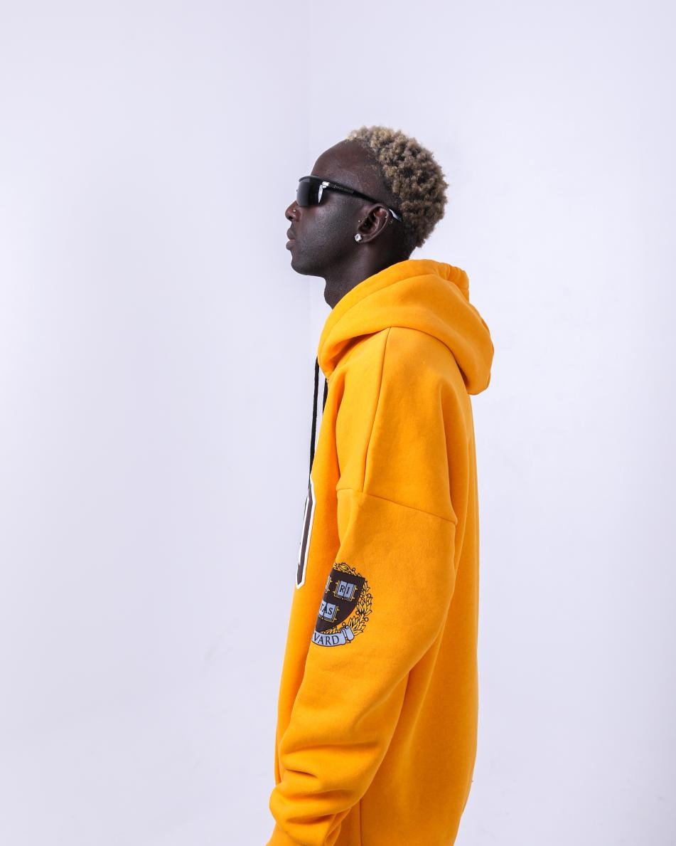 Gerusta Erkek Hardal Harvard Baskılı Oversize Sweatshirt