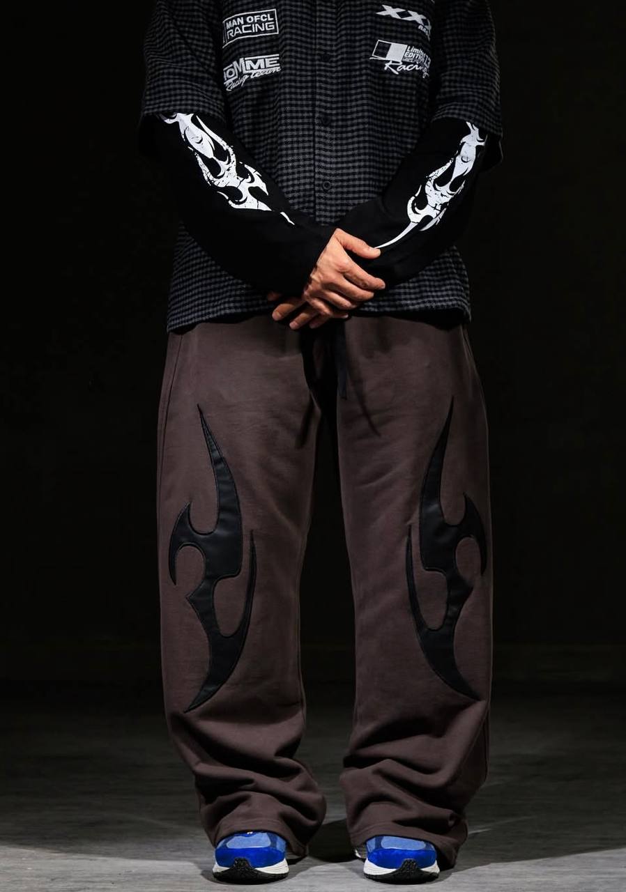 Erkek Kahverengi Dagger Baggy Pantolon