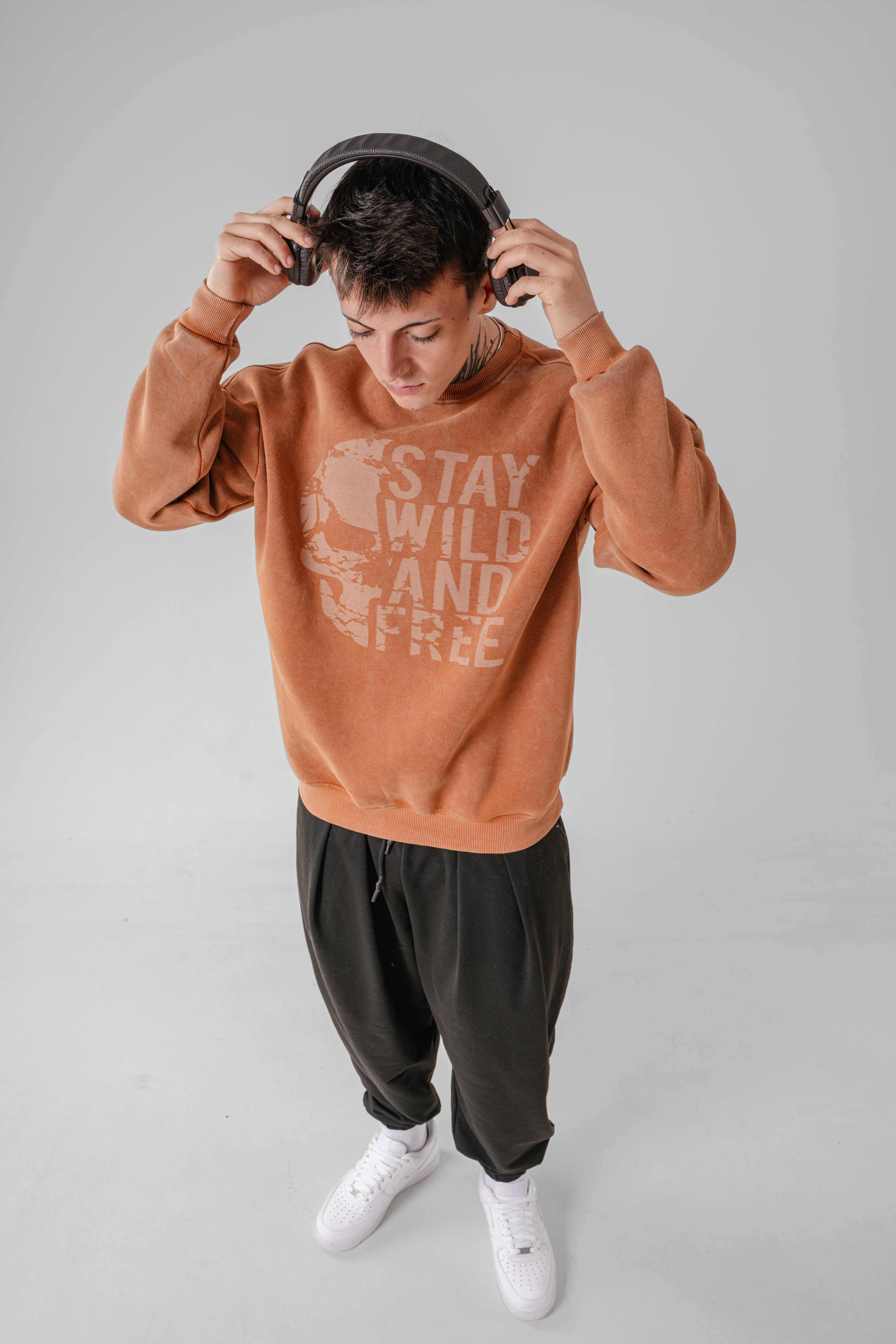 Erkek SWAF Orange Yıkamalı Sweat