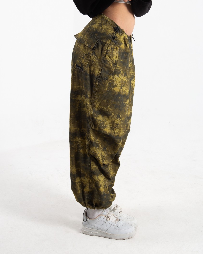 Kadın Kamuflaj Baggy Paraşüt Pantolon