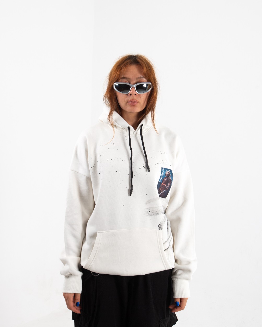 Kadın Ekru Samurai Oversize Sweatshirt
