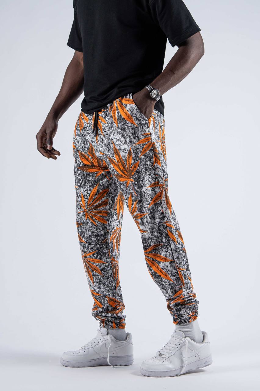 Erkek Orange Leaf Jogger Pantolon 