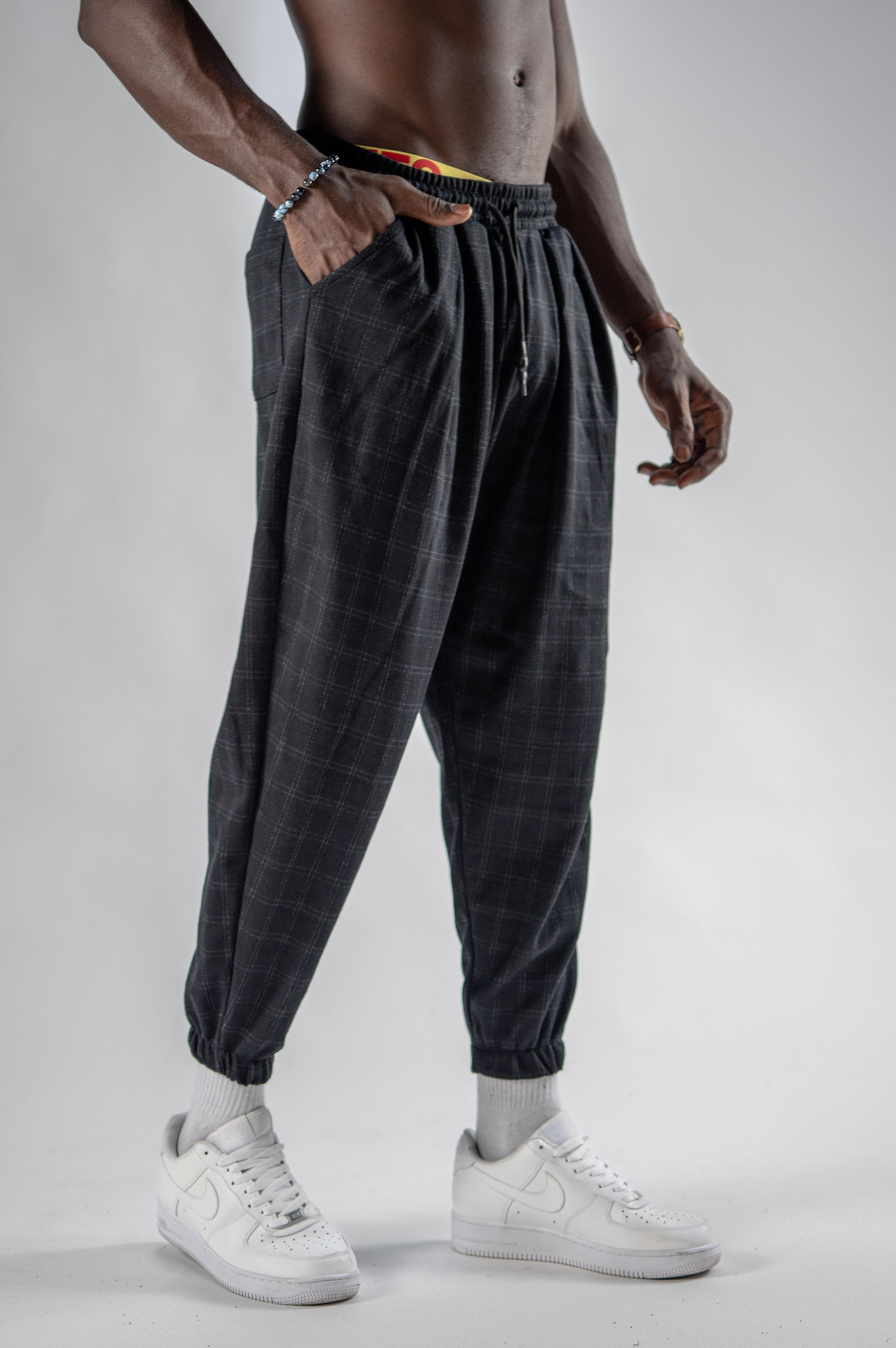 Erkek Soft Ekose Jogger Şalvar Pantolon