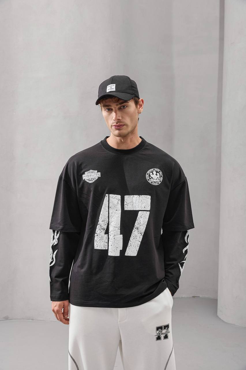 Erkek 2M 47 Baskılı Sweatshırt