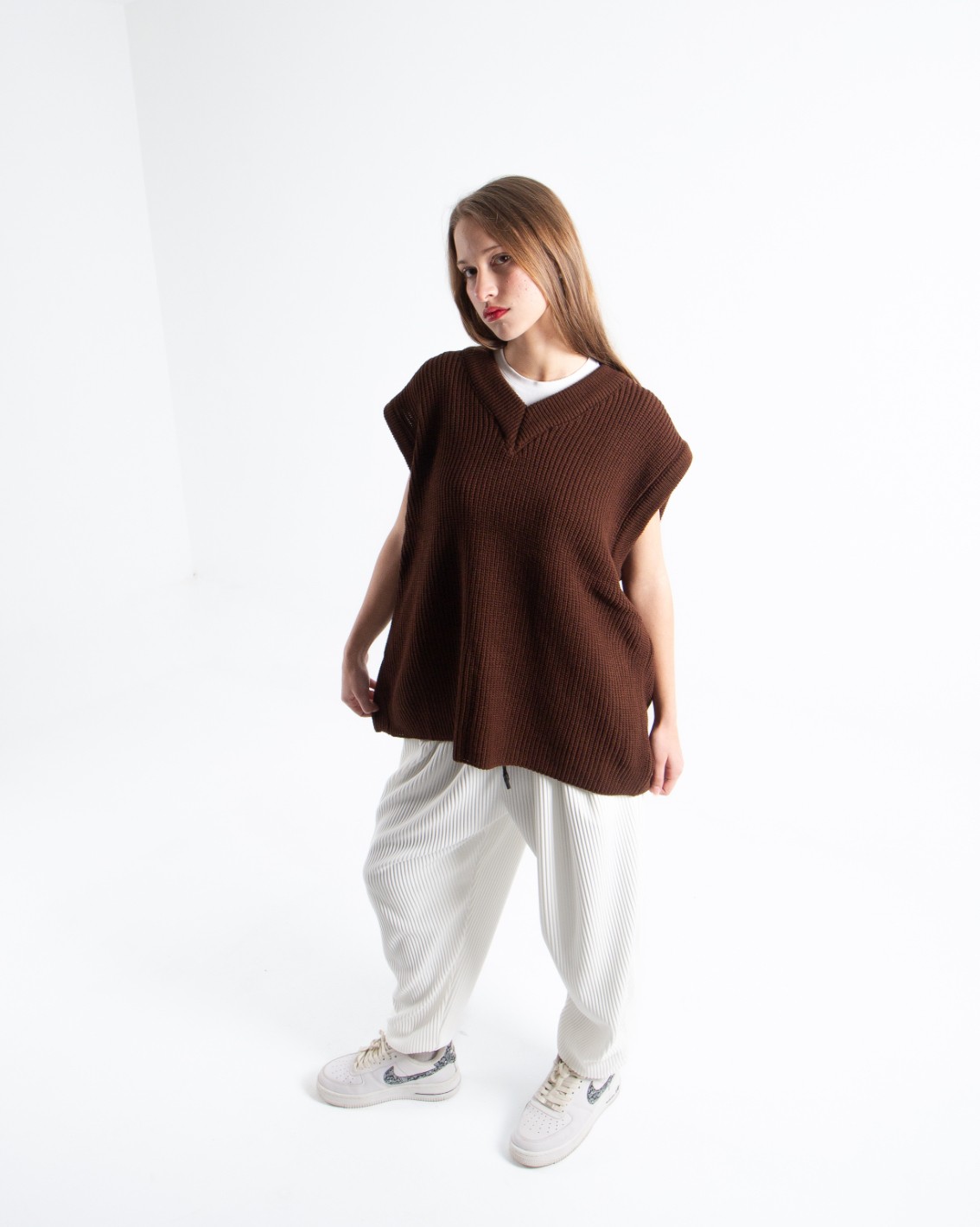 Kadın Kahverengi Oversize Süveter