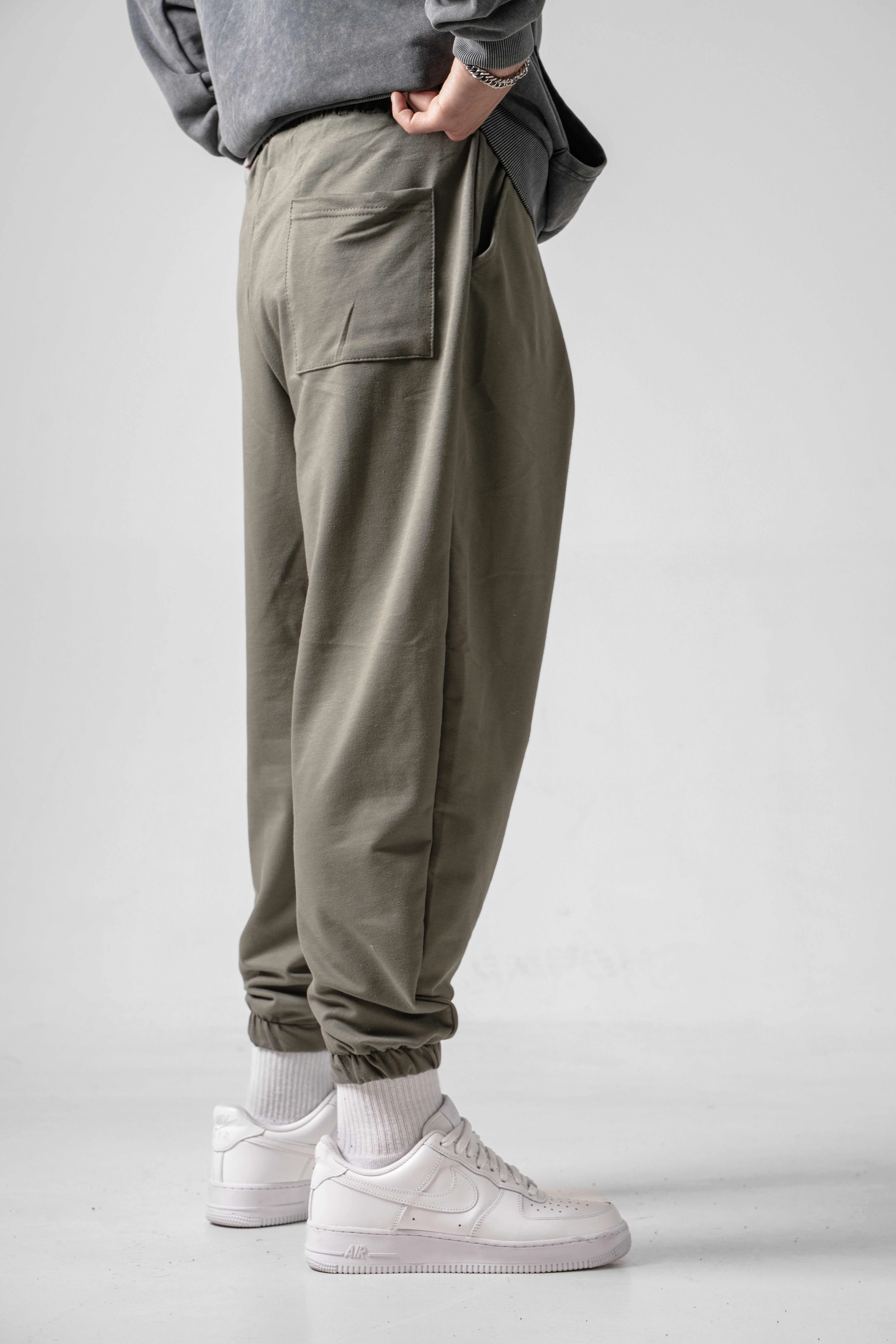 Erkek Haki Pileli Yarım Şalvar 