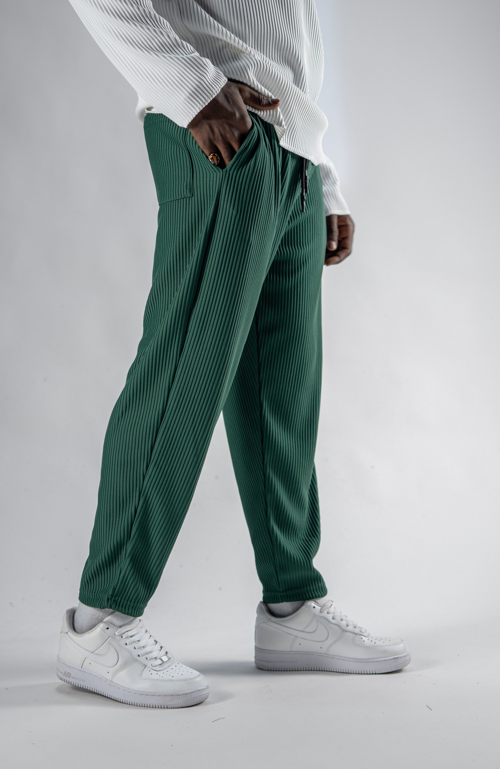Erkek Green Fitilli Pantolon