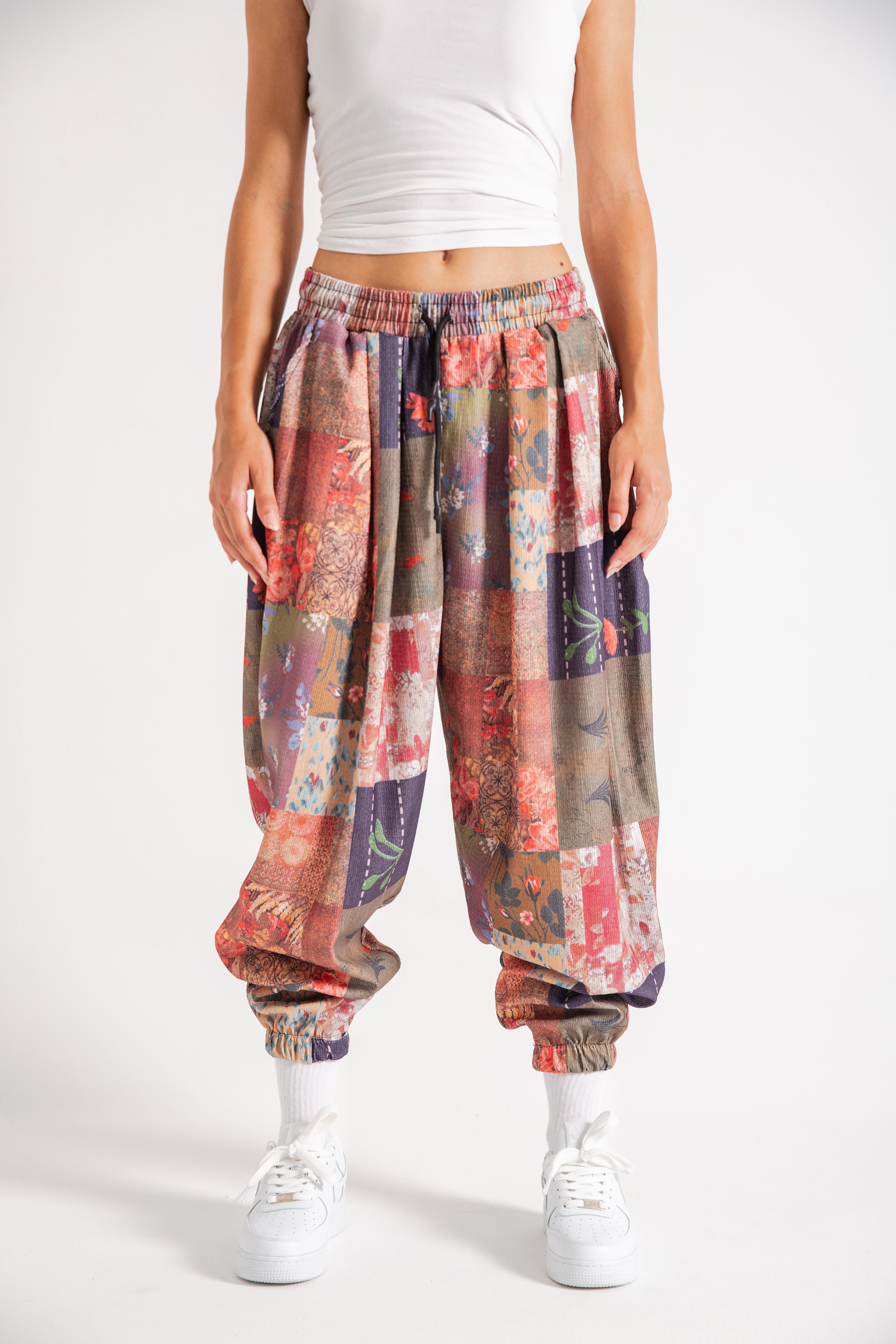 Kadın Pink Ethnic Pileli Eşofman Altı