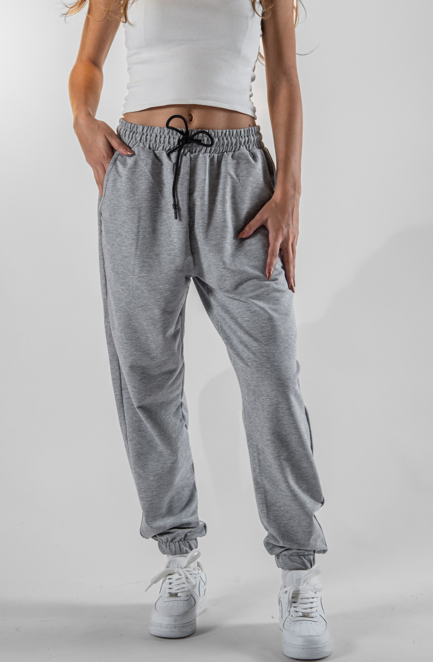 Kadın Gri Jogger Pantolon 