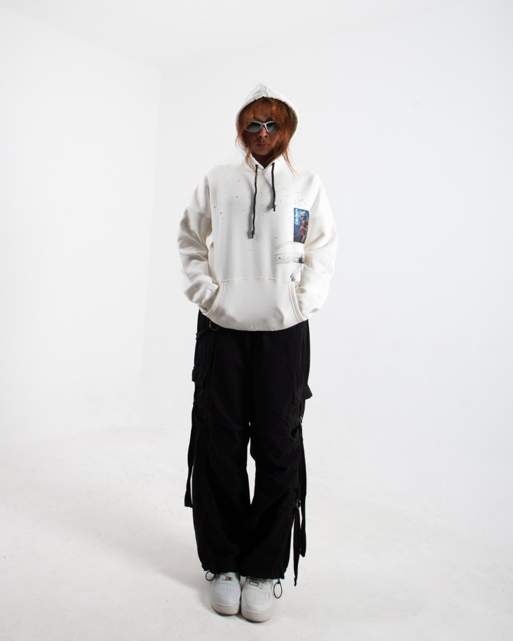 Kadın Ekru Samurai Oversize Sweatshirt