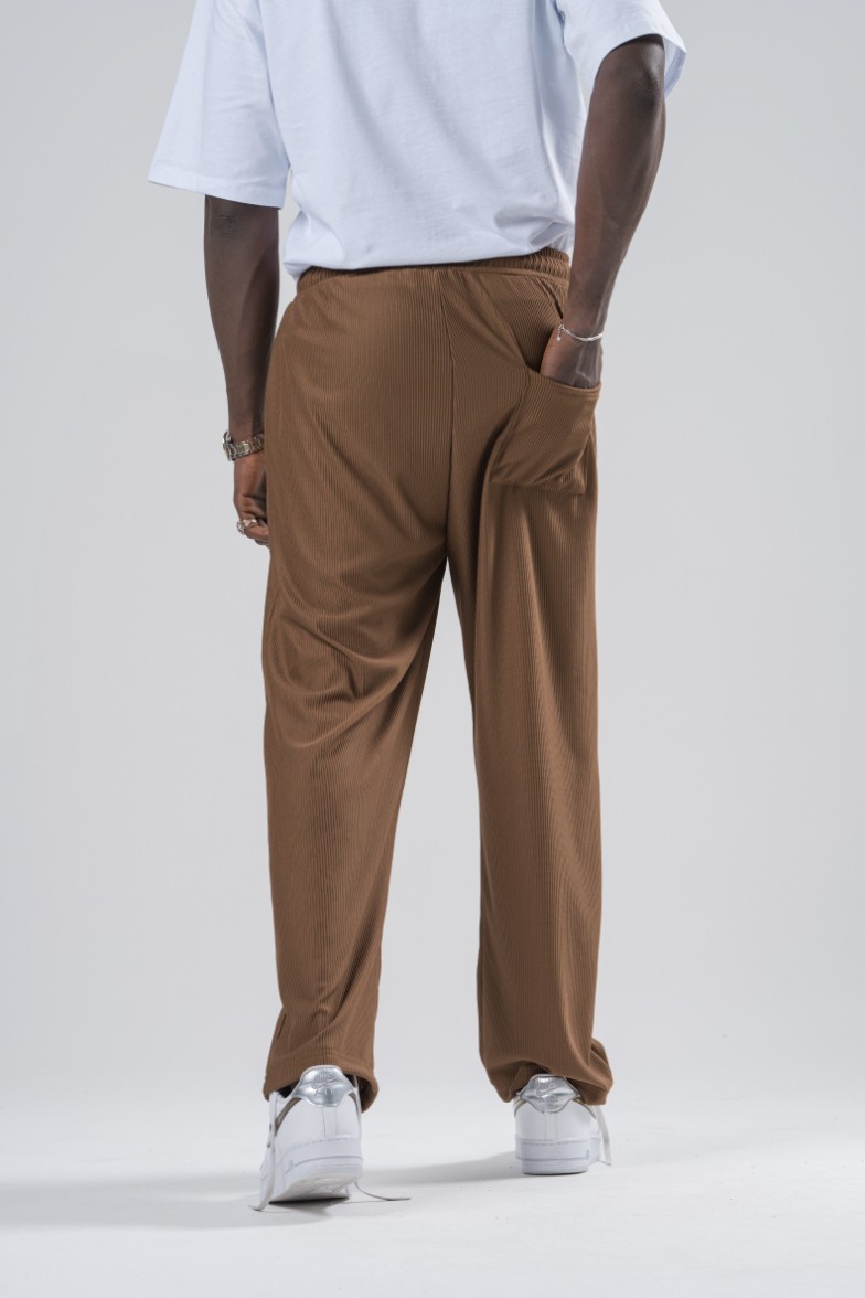 Erkek Camel Fitilli Baggy Pantolon