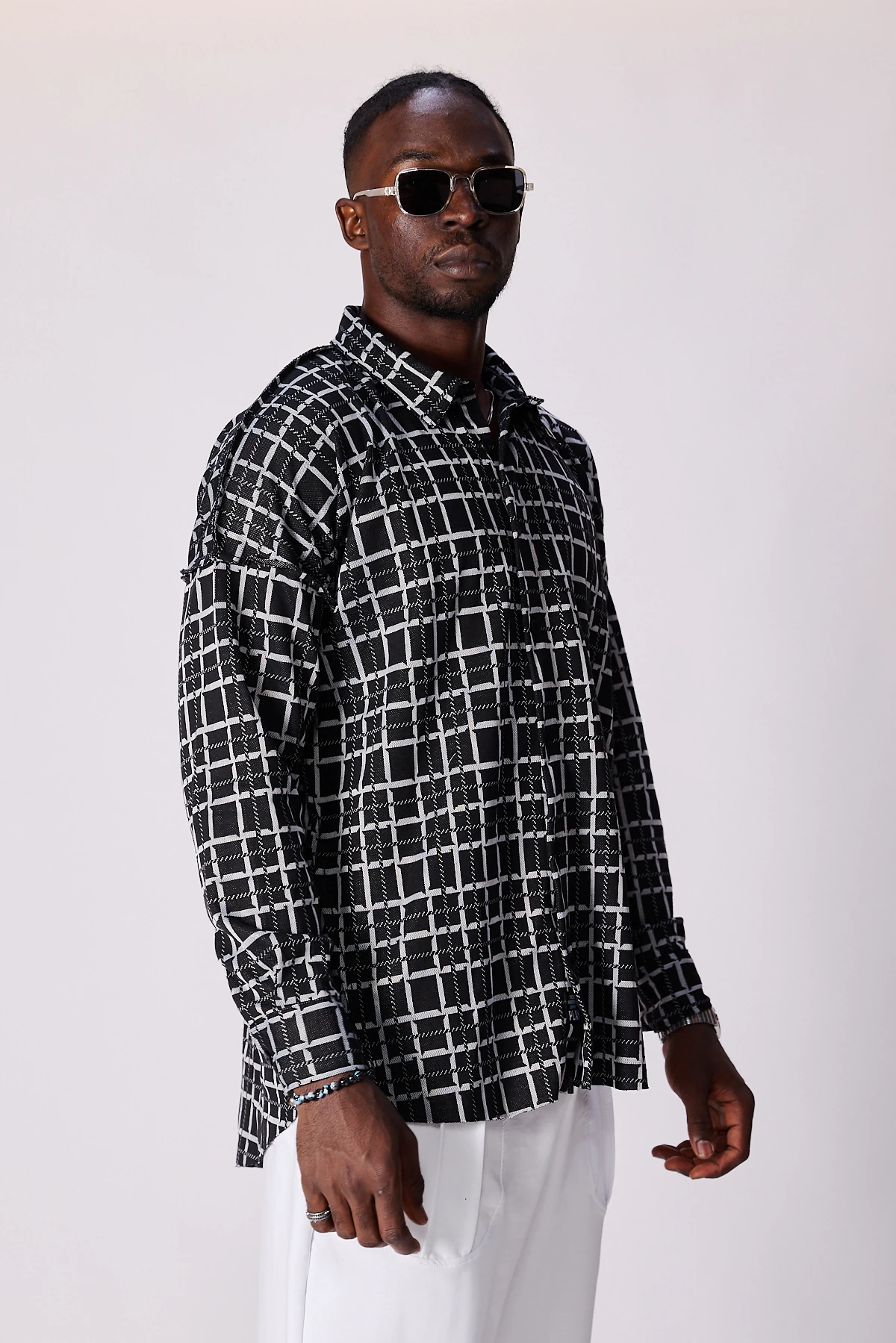 Erkek Mini Ekose Oversize Gömlek