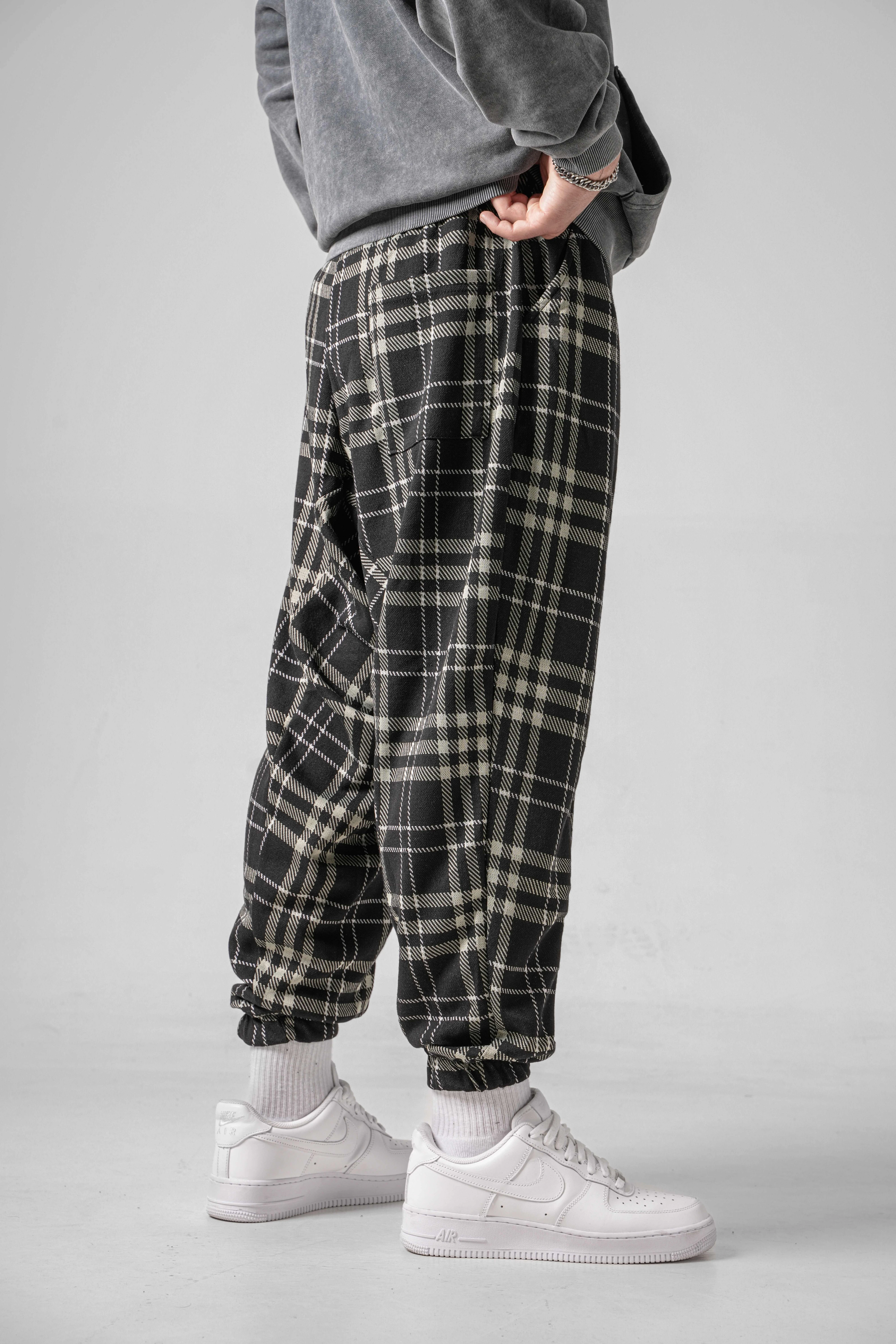 Erkek Kareli Şalvar Pantolon