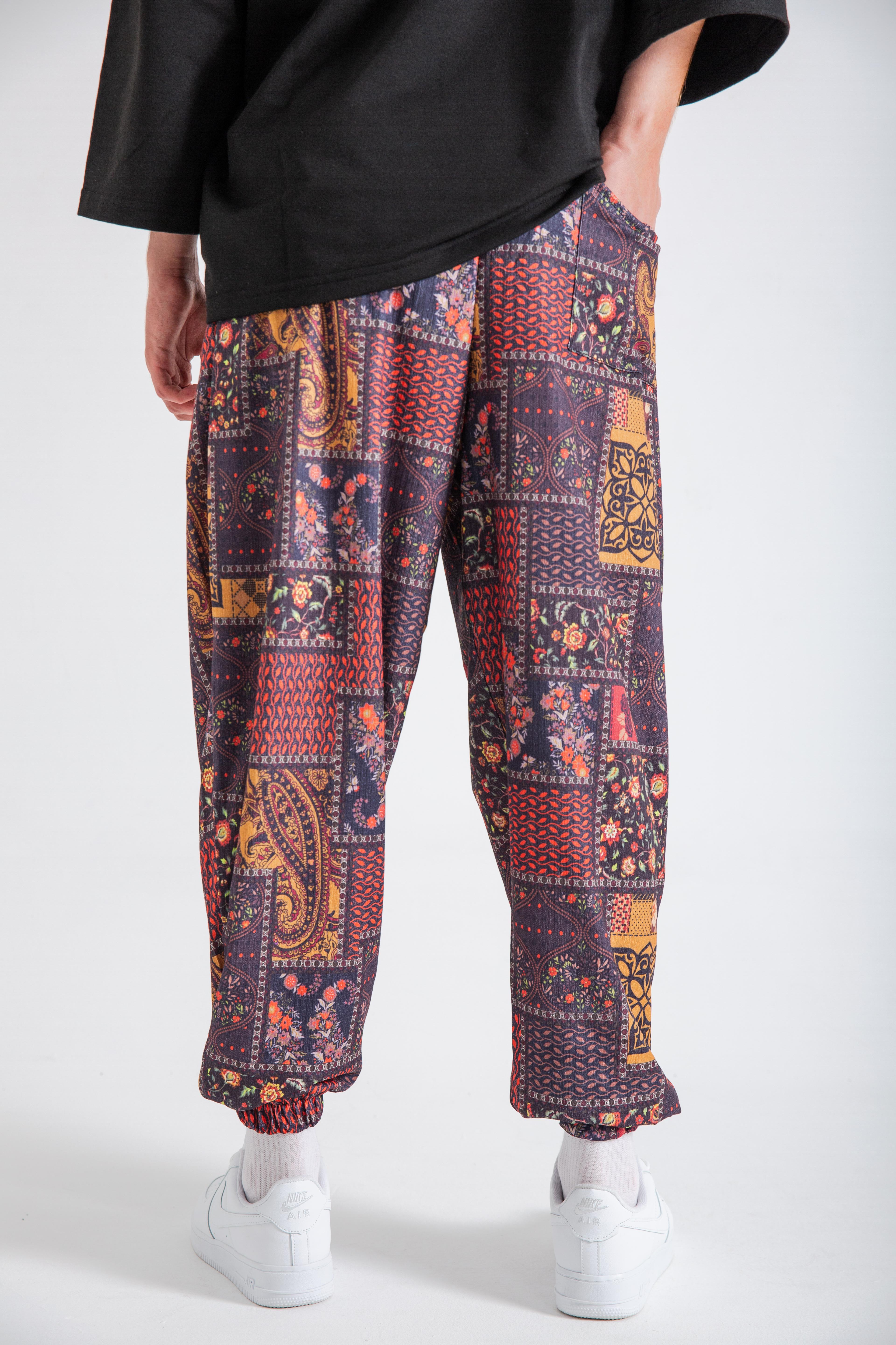 Erkek Ethnic Patterned Pileli Eşofman Altı